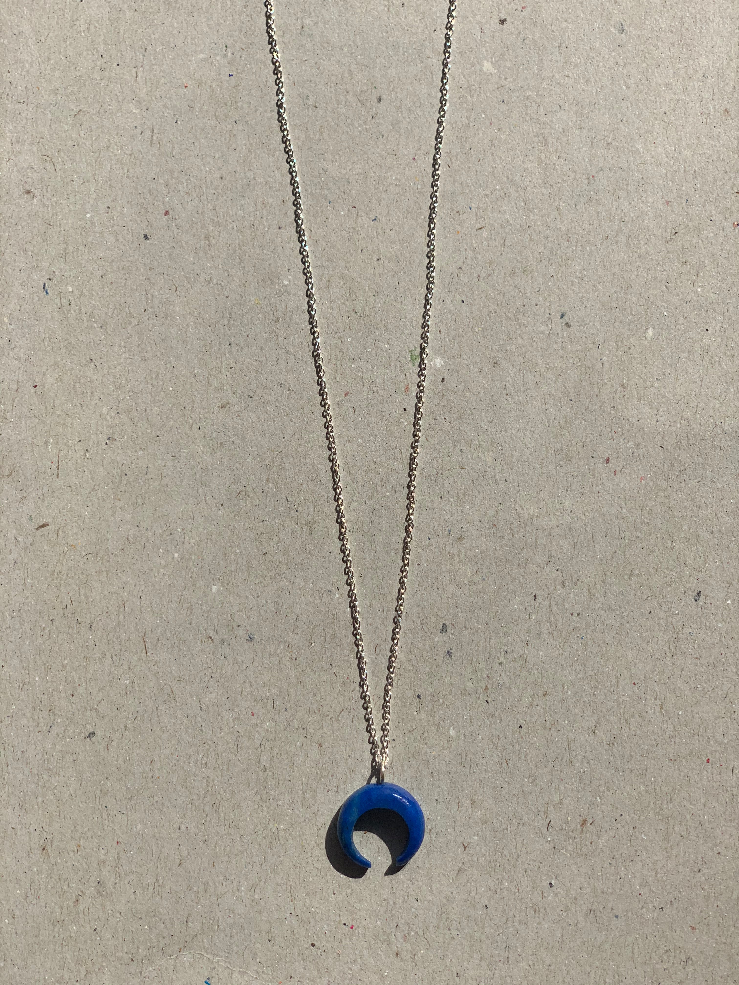 koka - Lapis Lazuli Crescent Pendant
