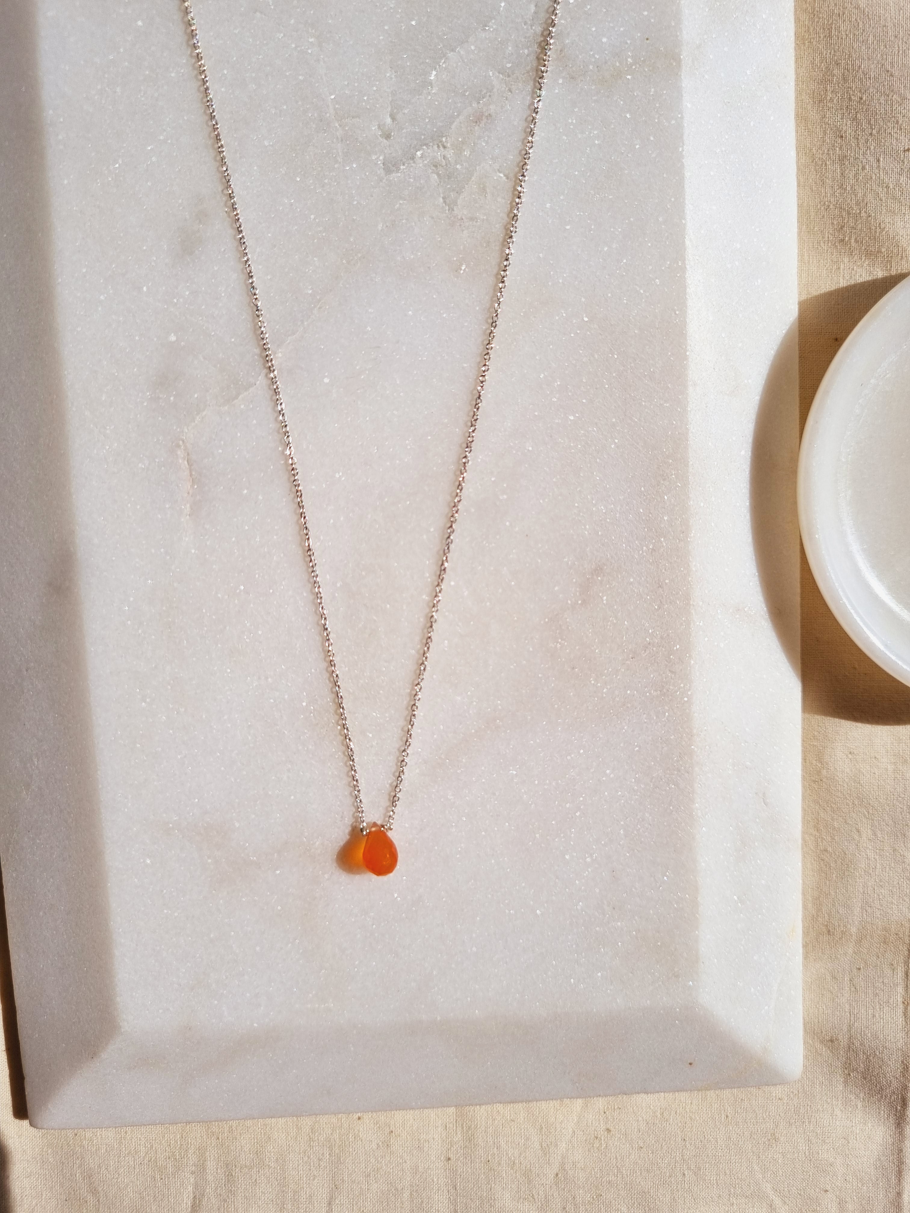 visno - Carnelian Tear shaped Drop Pendant