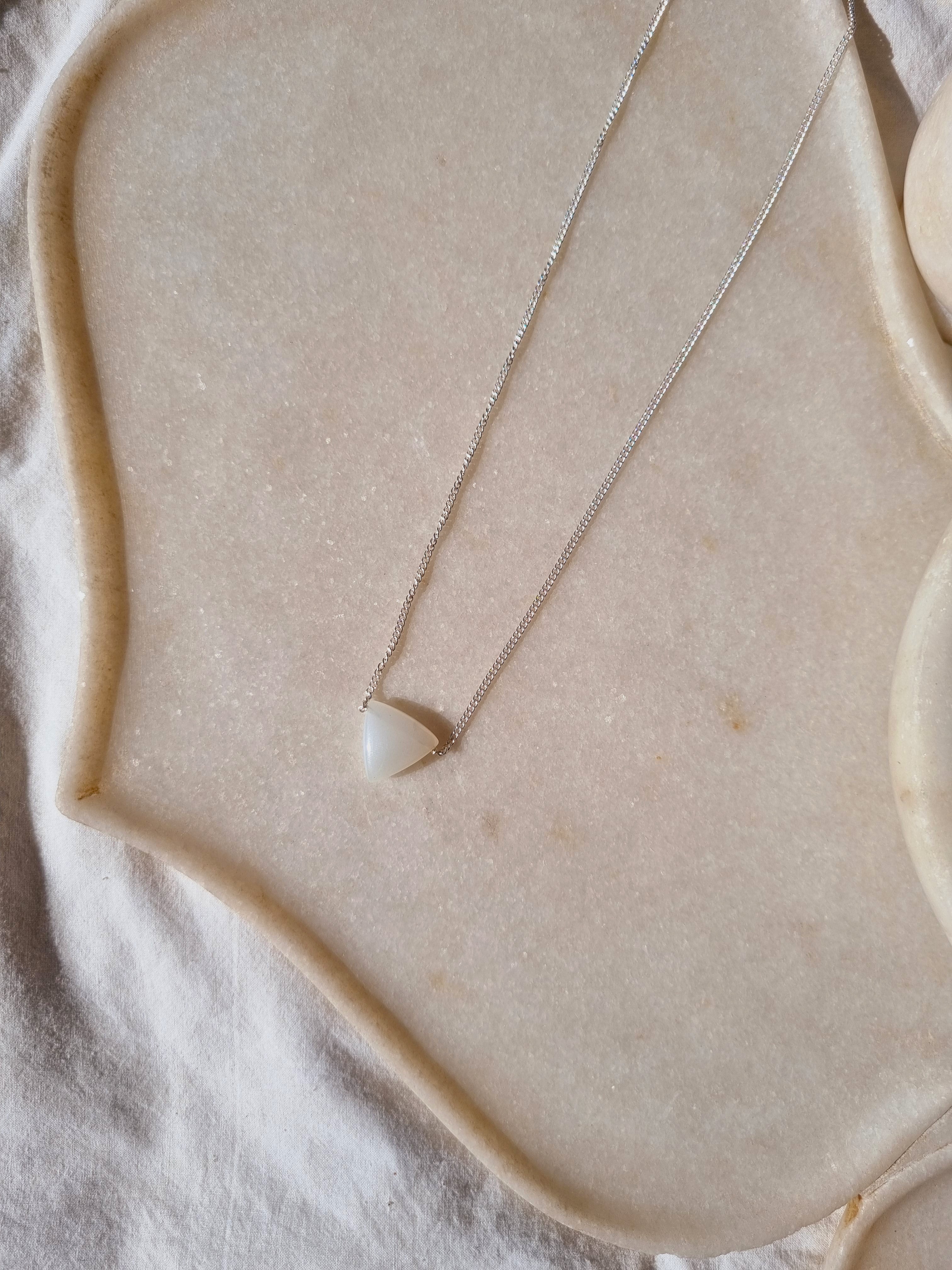 anya - White Moonstone Men's Tikona Pendant