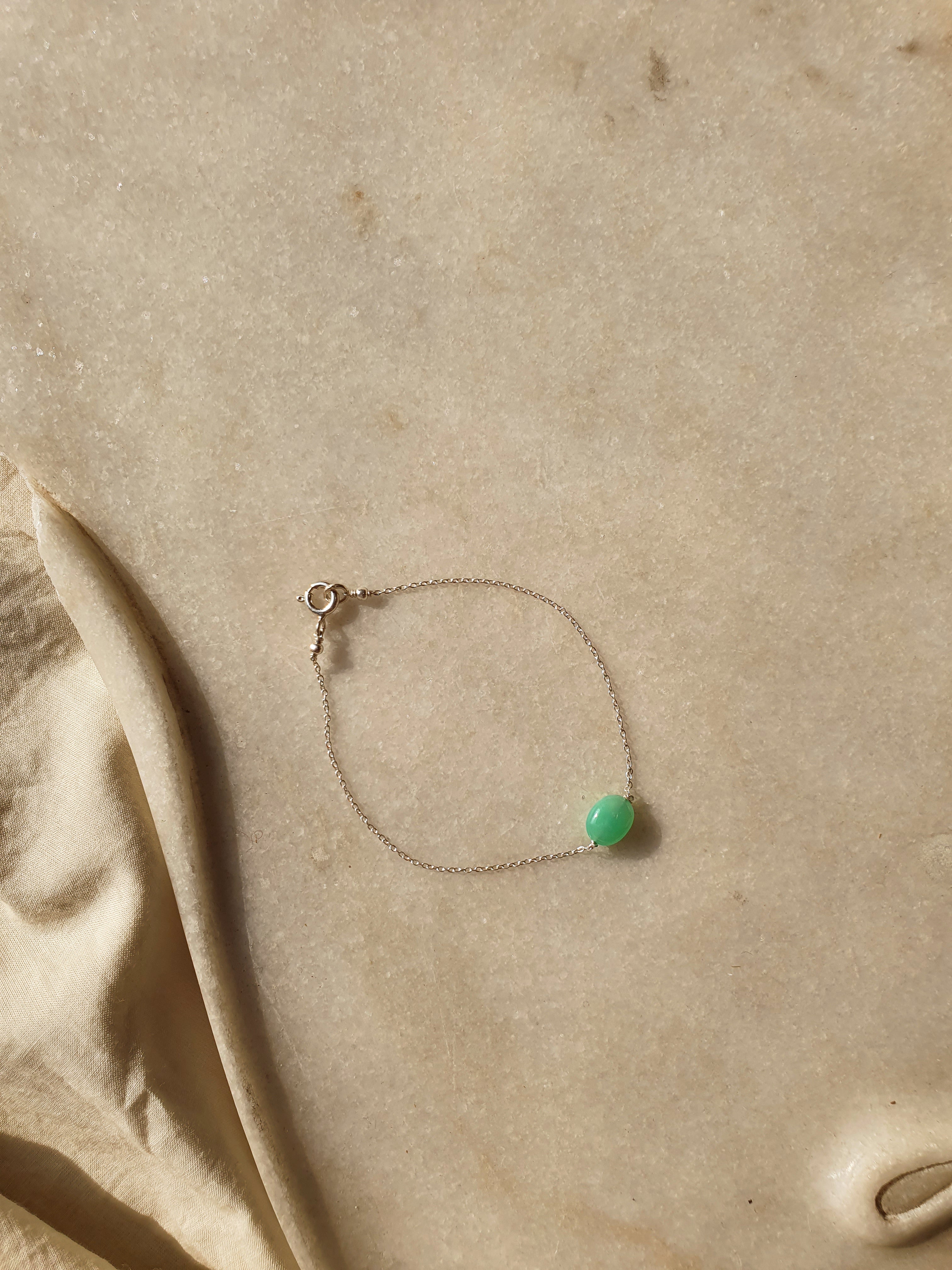 kesya - Chrysoprase Oval Bracelet