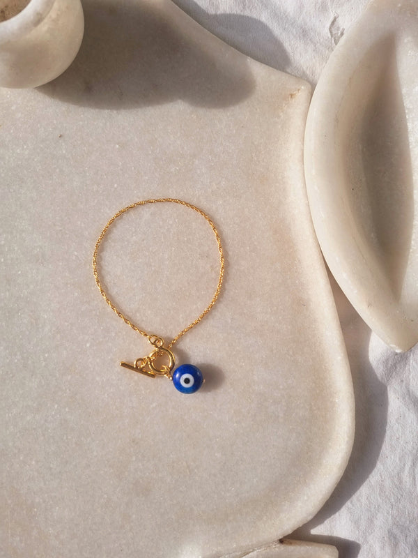 vedana - Lapis Lazuli Evil Eye Toggle Bracelet