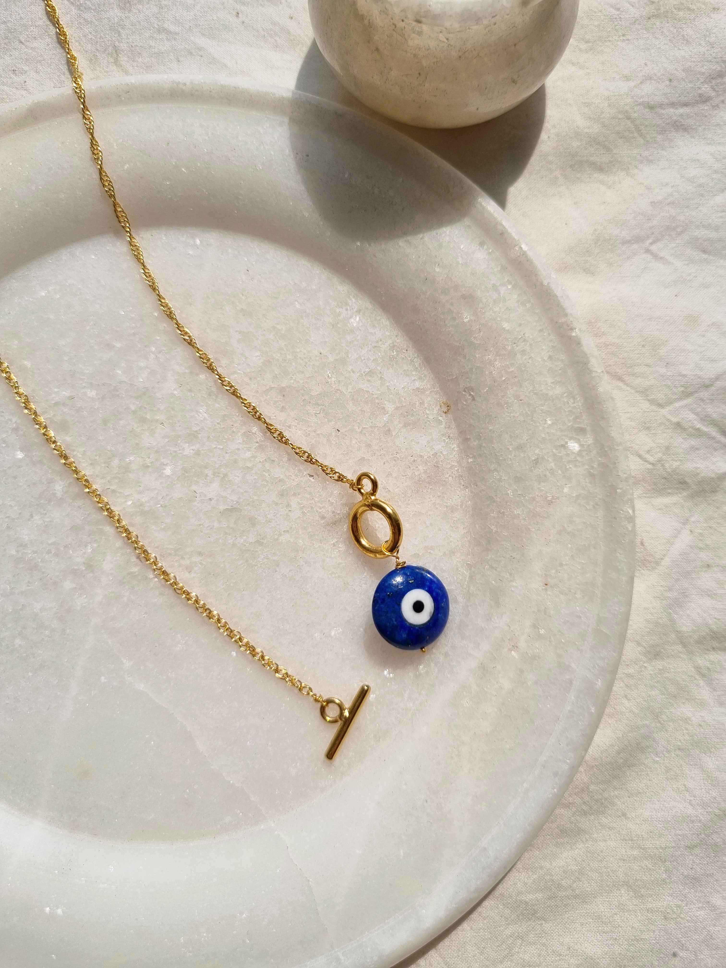 vedava - Lapis Lazuli Evil Eye Toggle Pendant