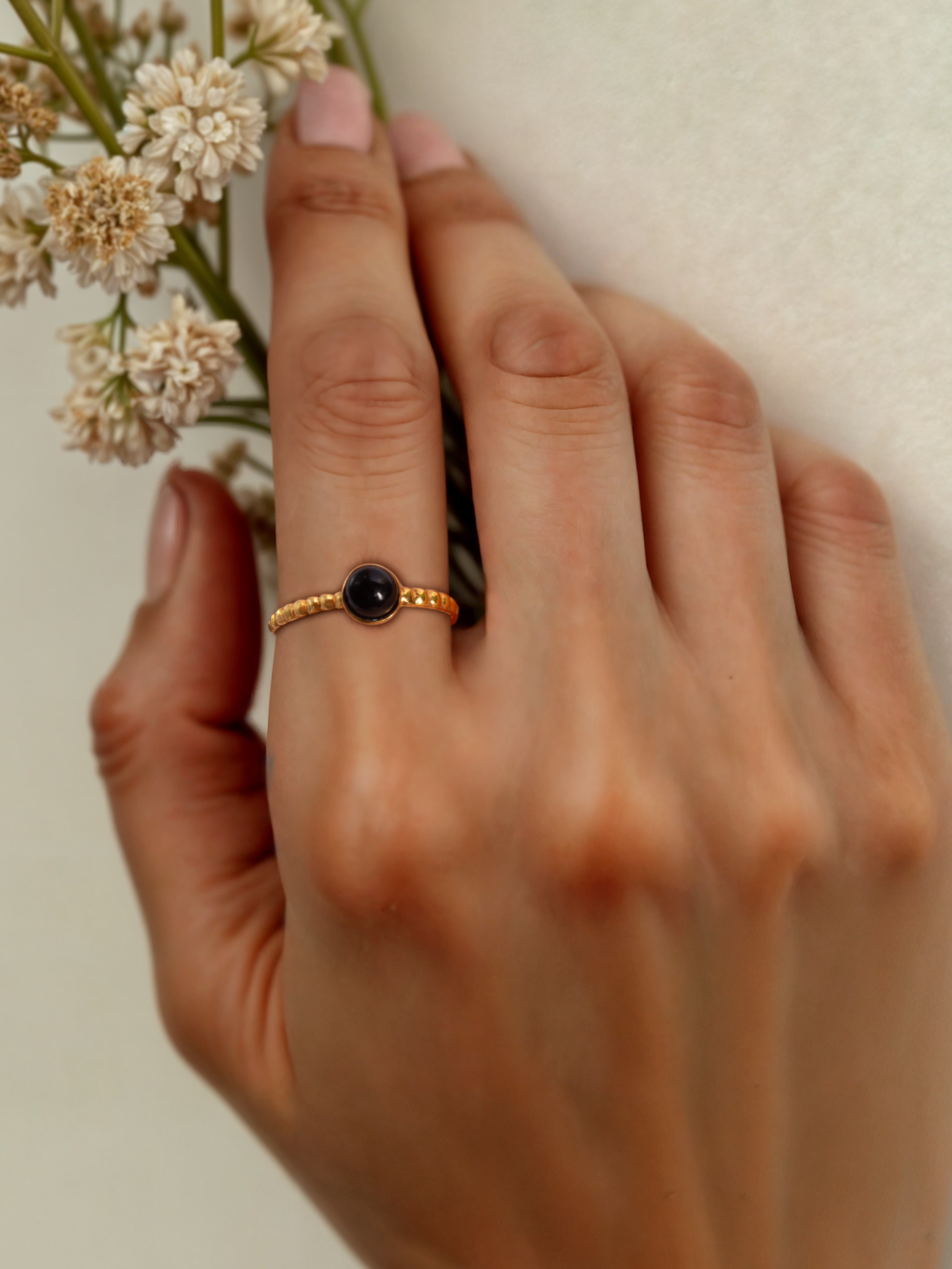 sukra - Black Onyx Venus Ring