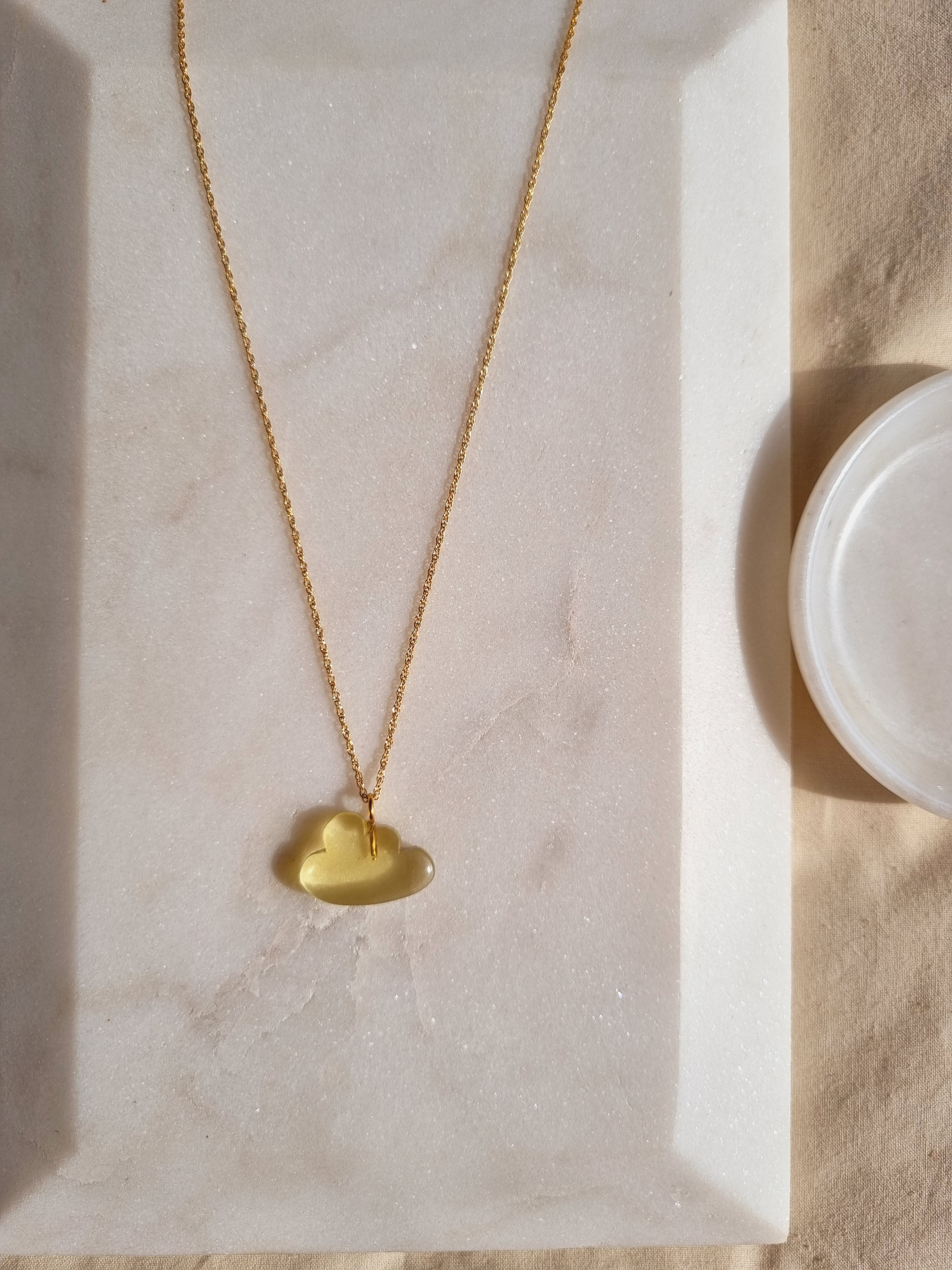 megh - Lemon Quartz Cloud Pendant