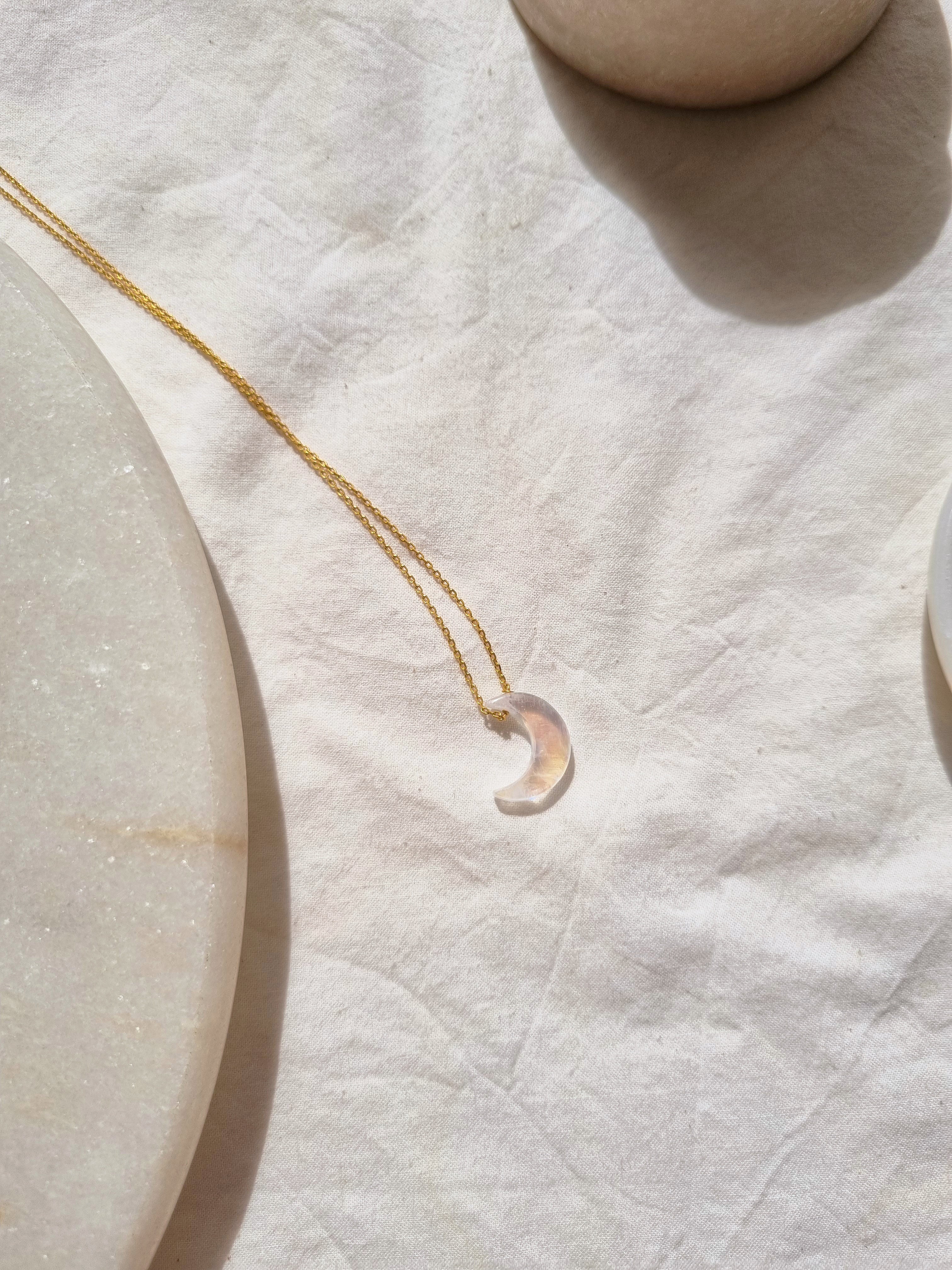 adhva - Rainbow Moonstone Luna Pendant
