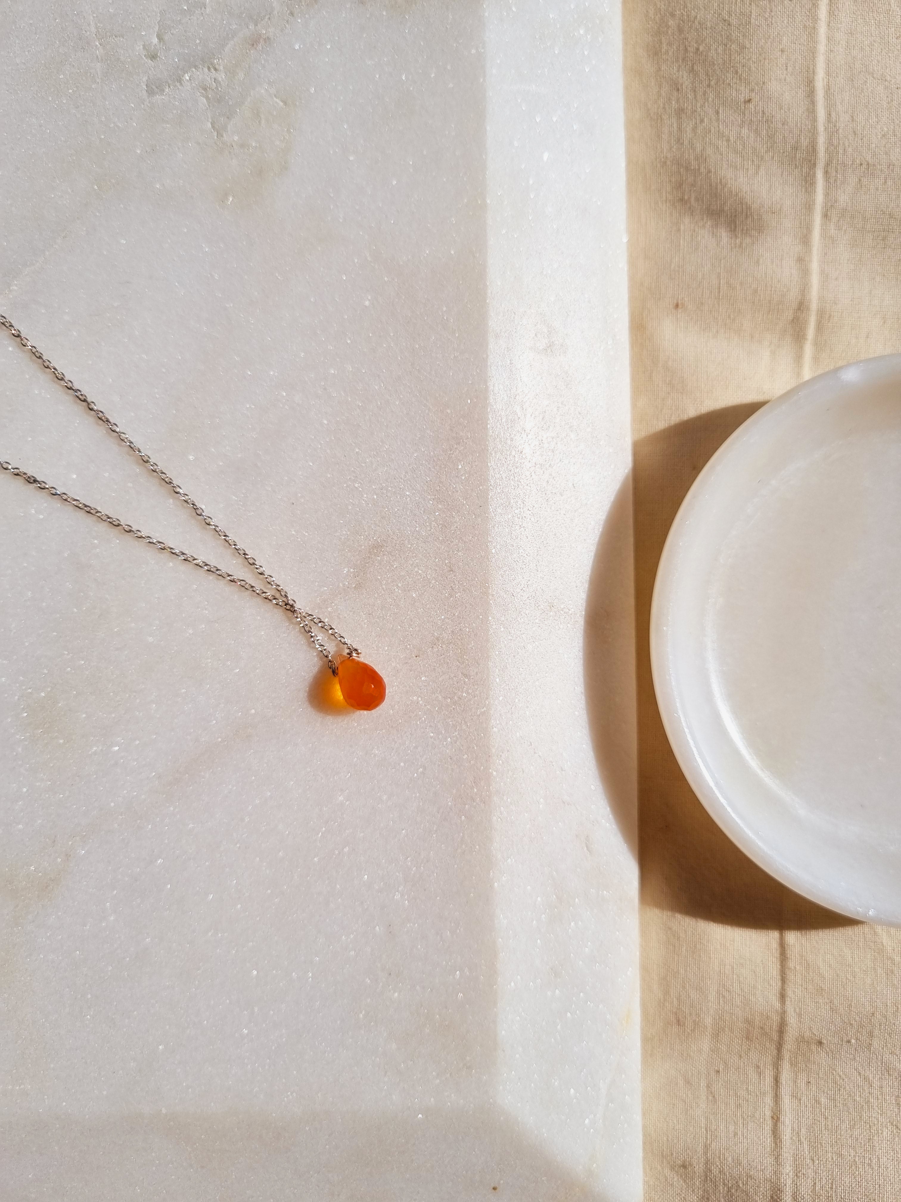visno - Carnelian Tear shaped Drop Pendant