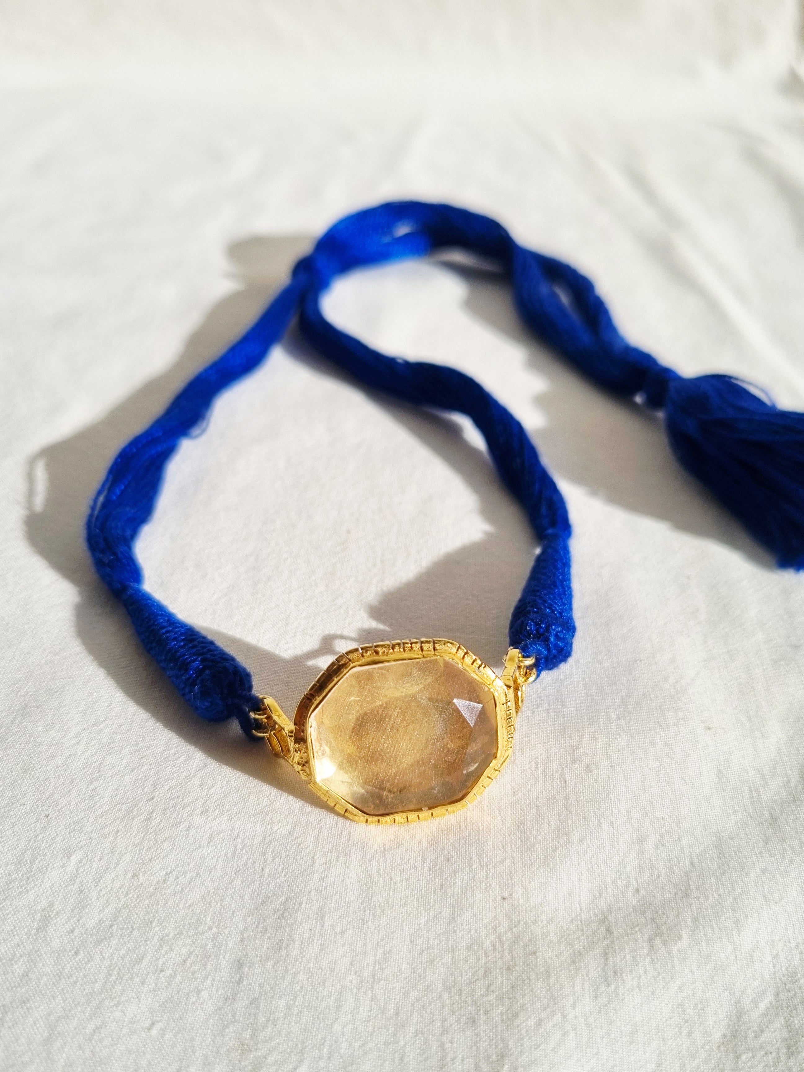 reva - Jasmine's Clear Quartz Choker in Blue
