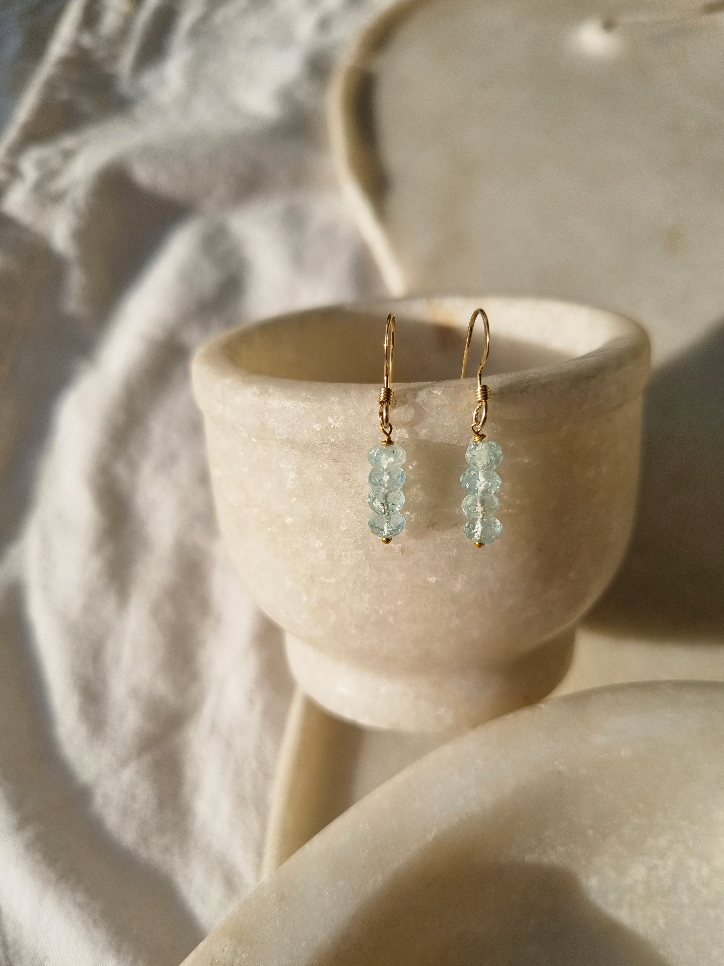 vaki - Aquamarine Baati Drop Earrings