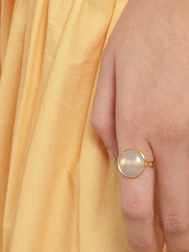 surya - White Moonstone Sun Ring