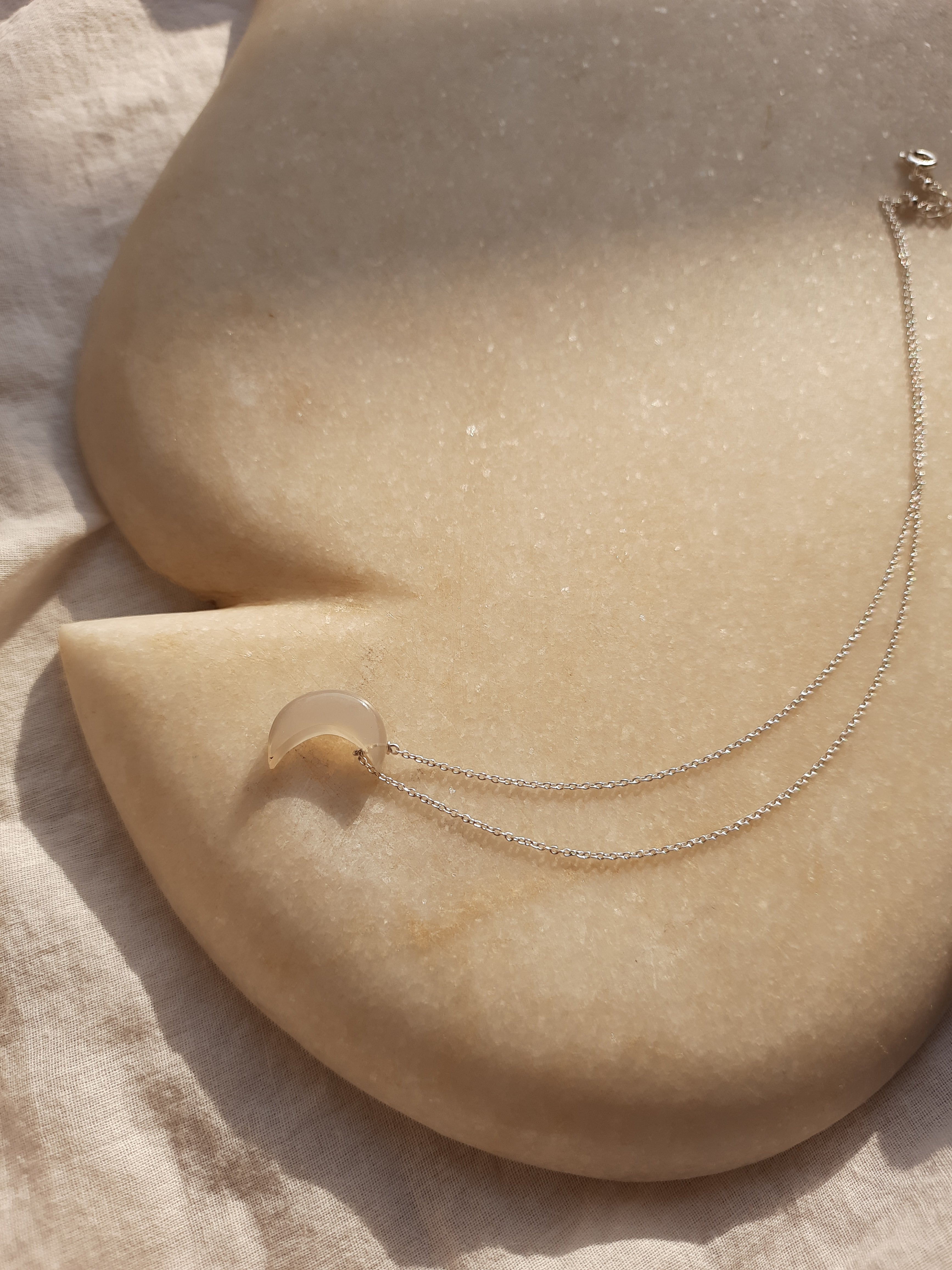 adhva - Grey Moonstone Luna Pendant