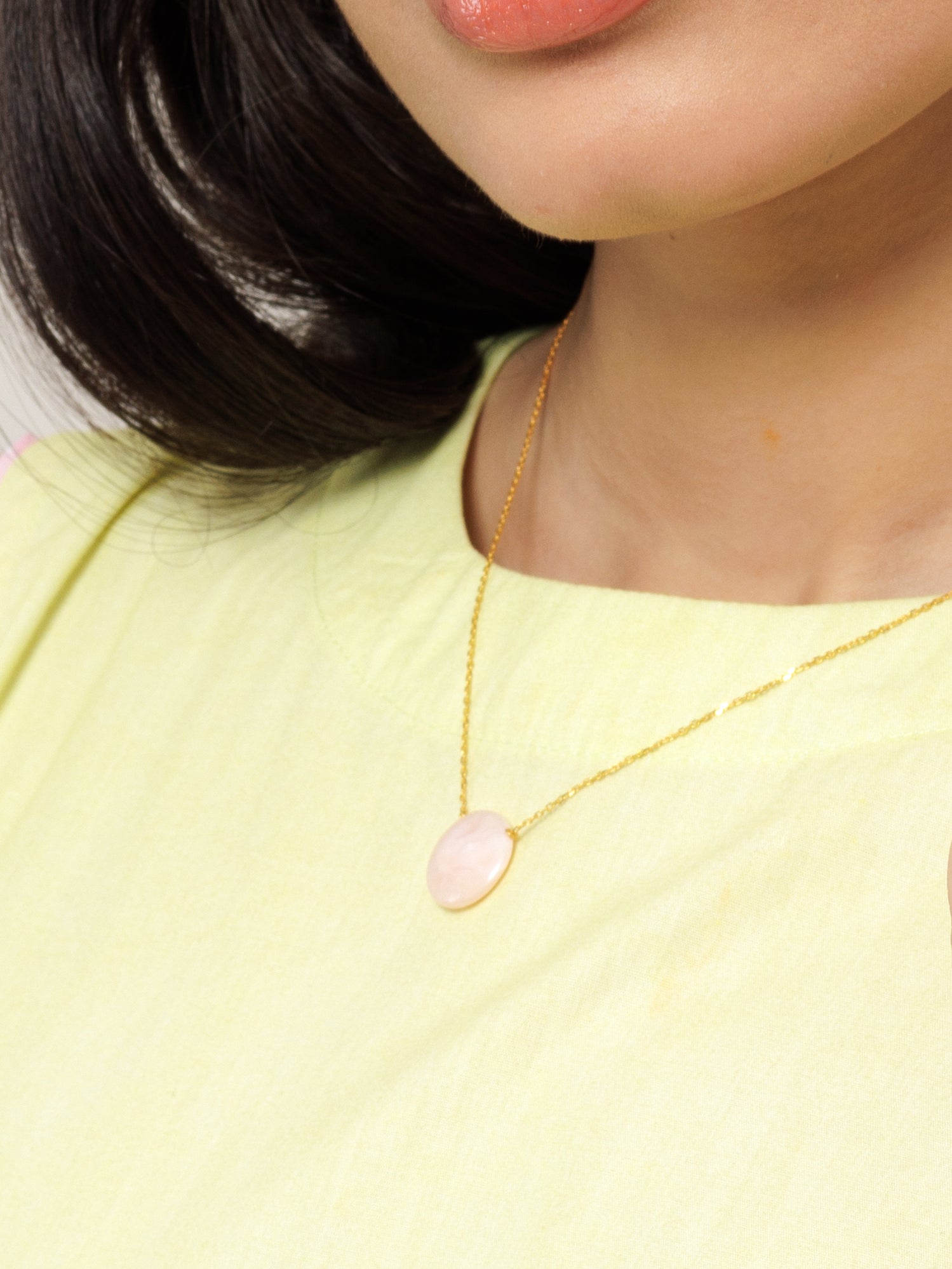 vyaas - Pink Opal Coin Pendant