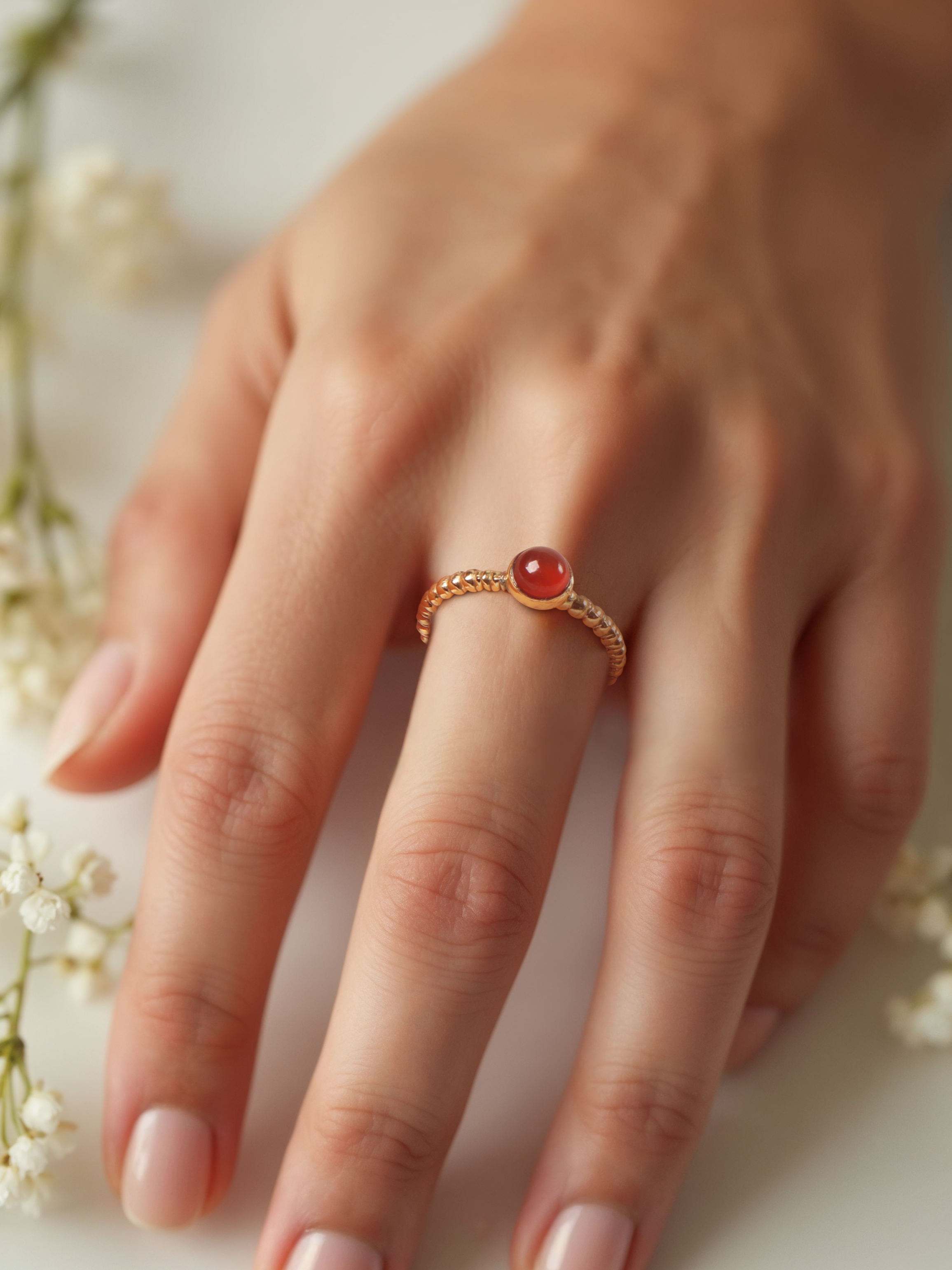 sukra - Carnelian Venus Ring