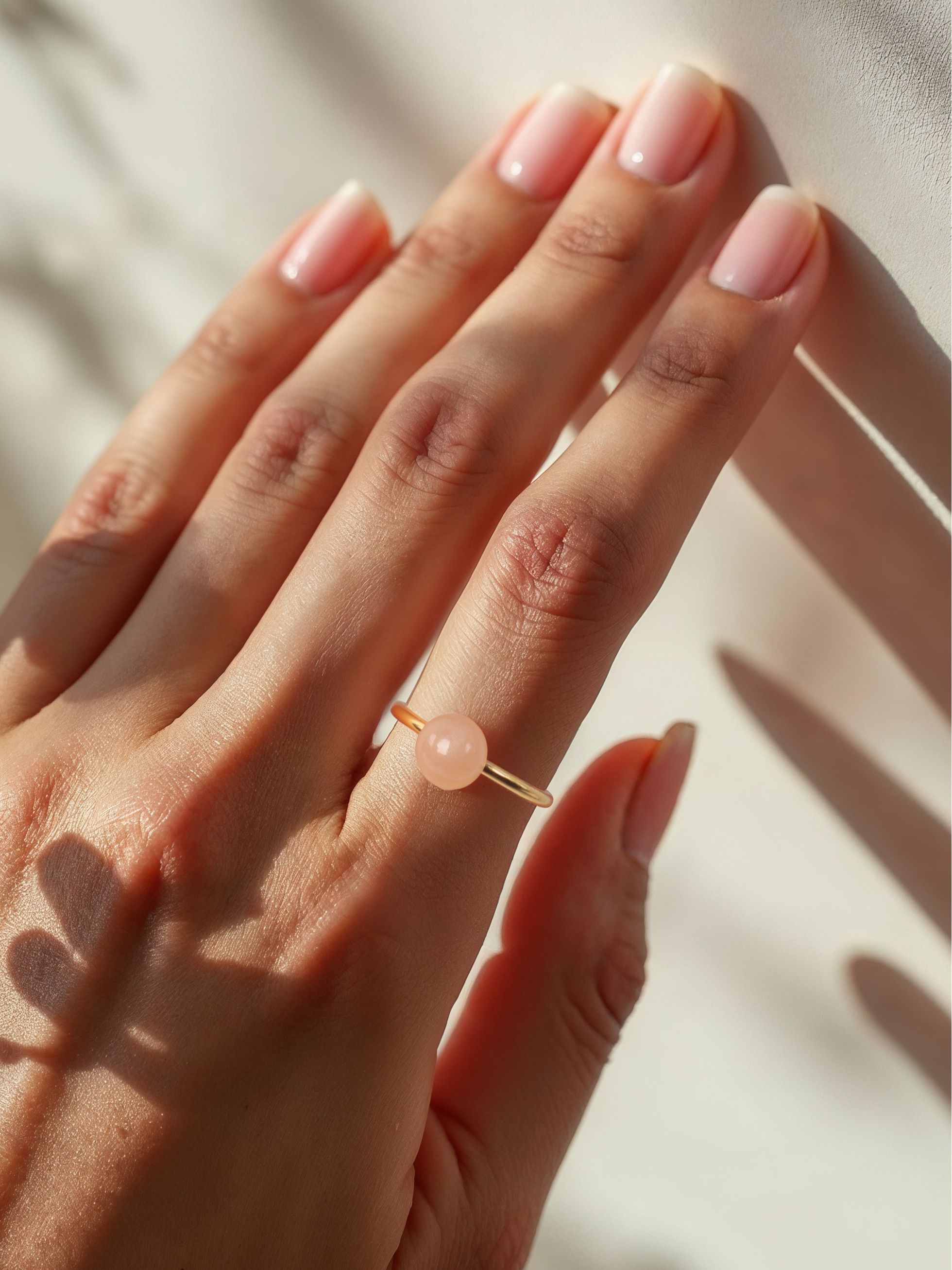 bhumi - Peach Moonstone Mood Ring
