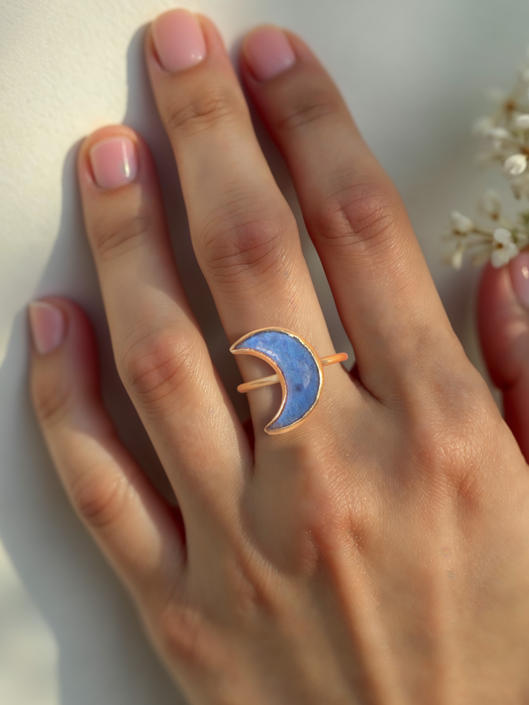 chandra - Lapis Lazuli Luna Ring