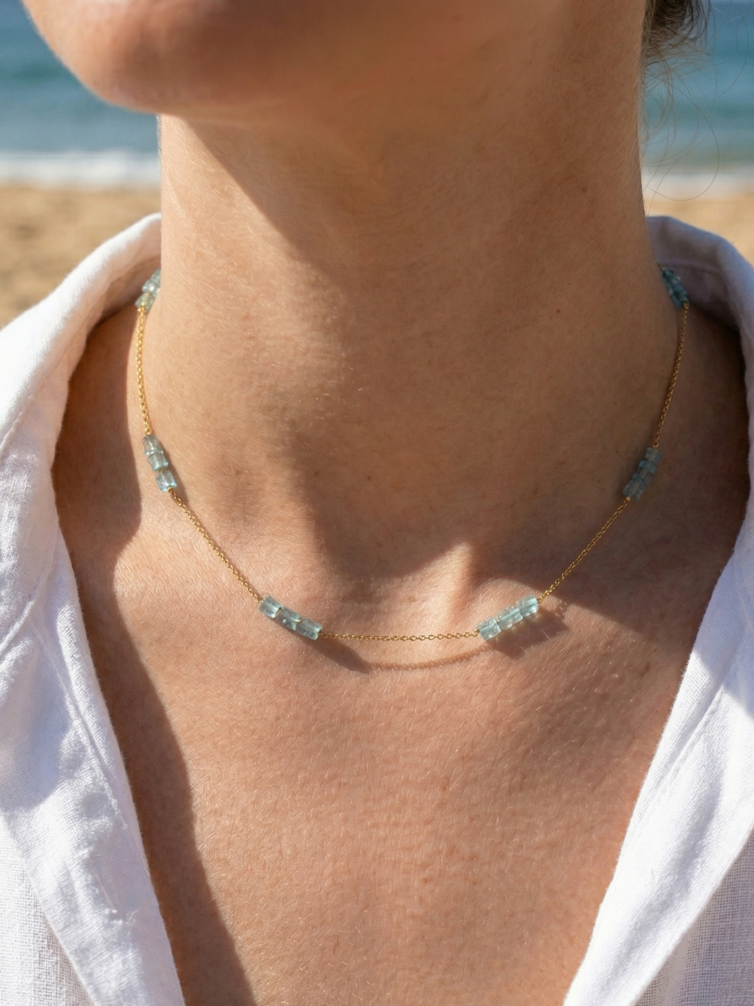 sarva - Apatite Tube Choker