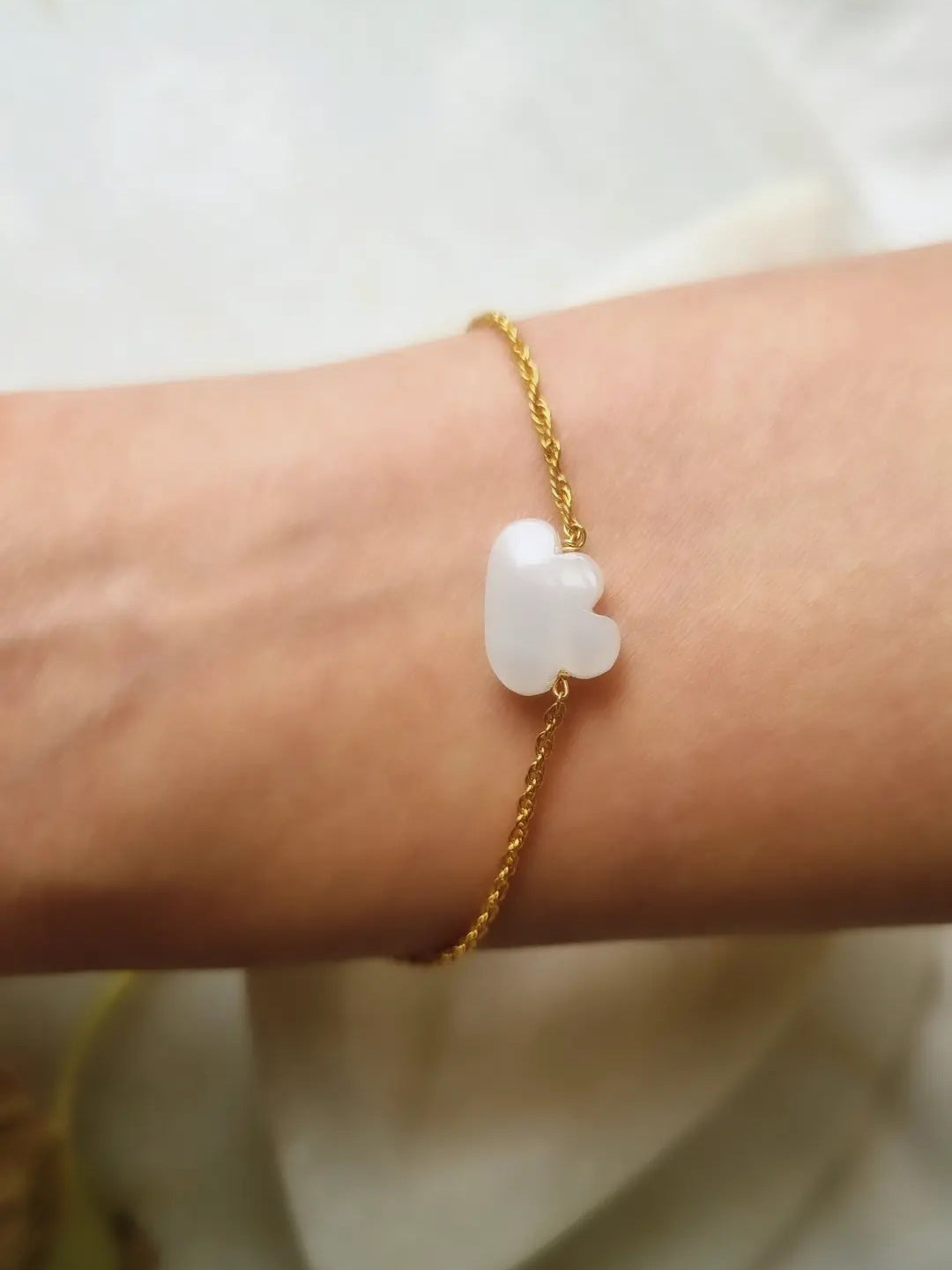 amegh - White Moonstone Cloud Bracelet
