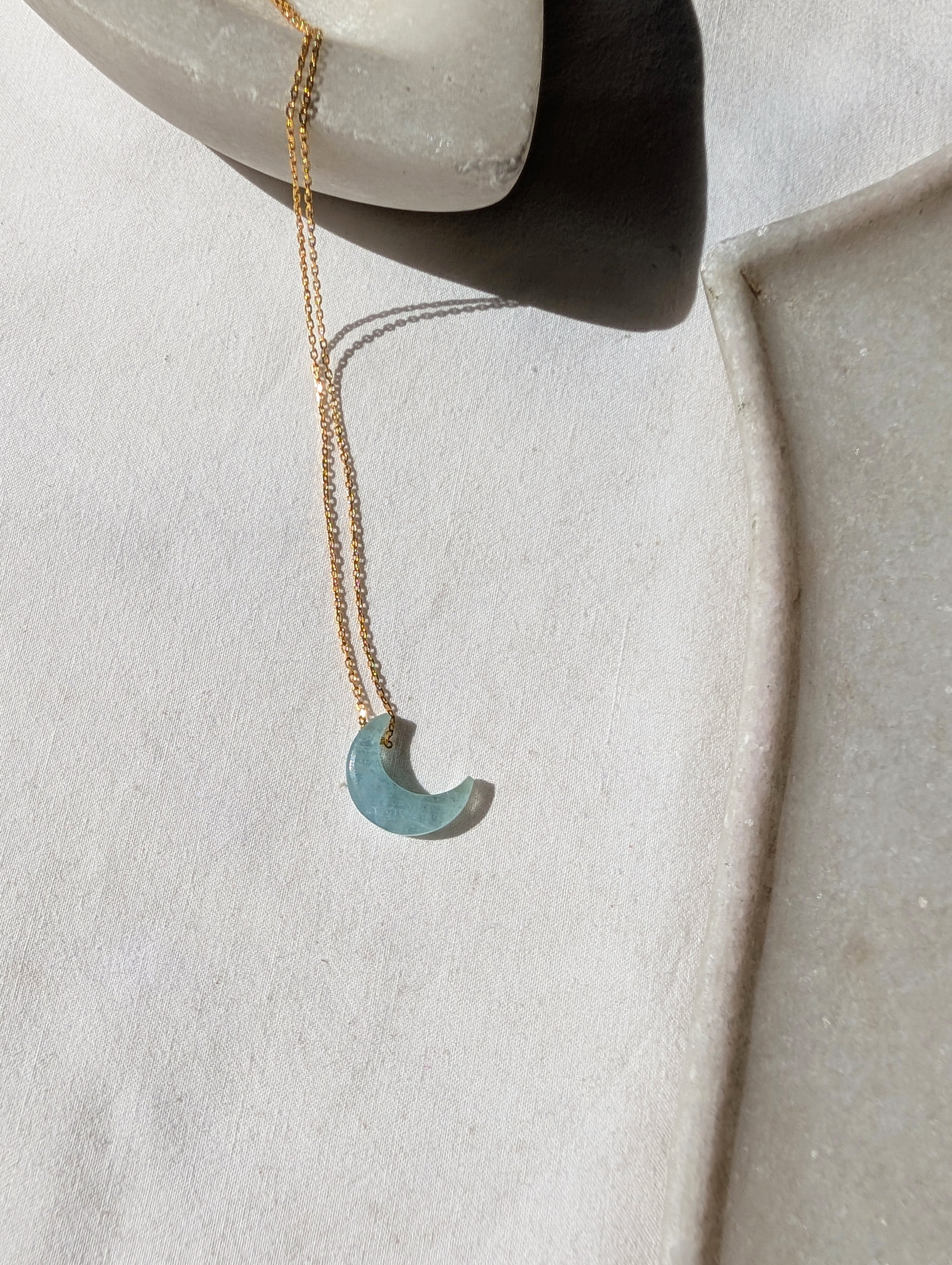 adhva - Aquamarine Luna Pendant