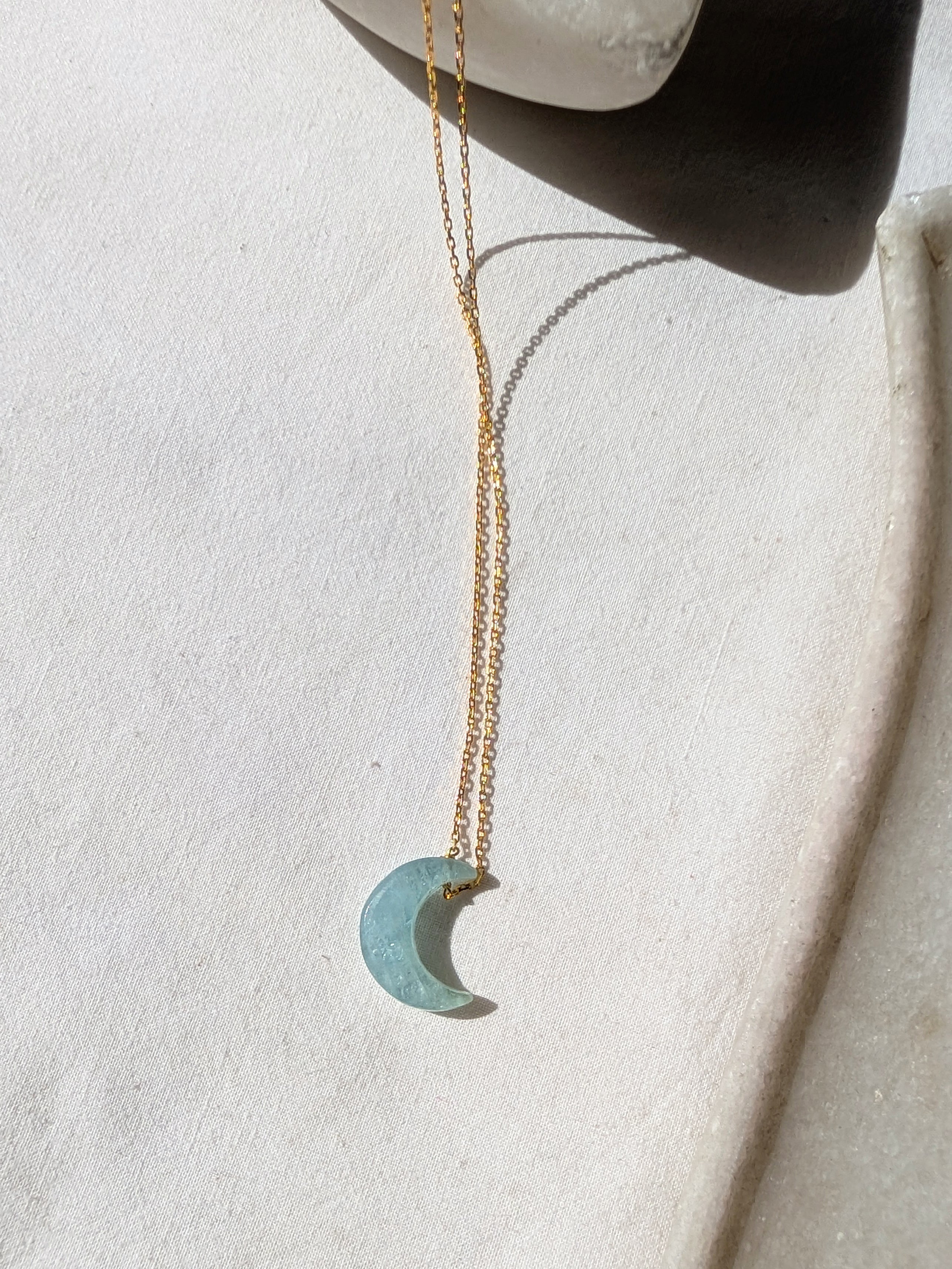 adhva - Aquamarine Luna Pendant