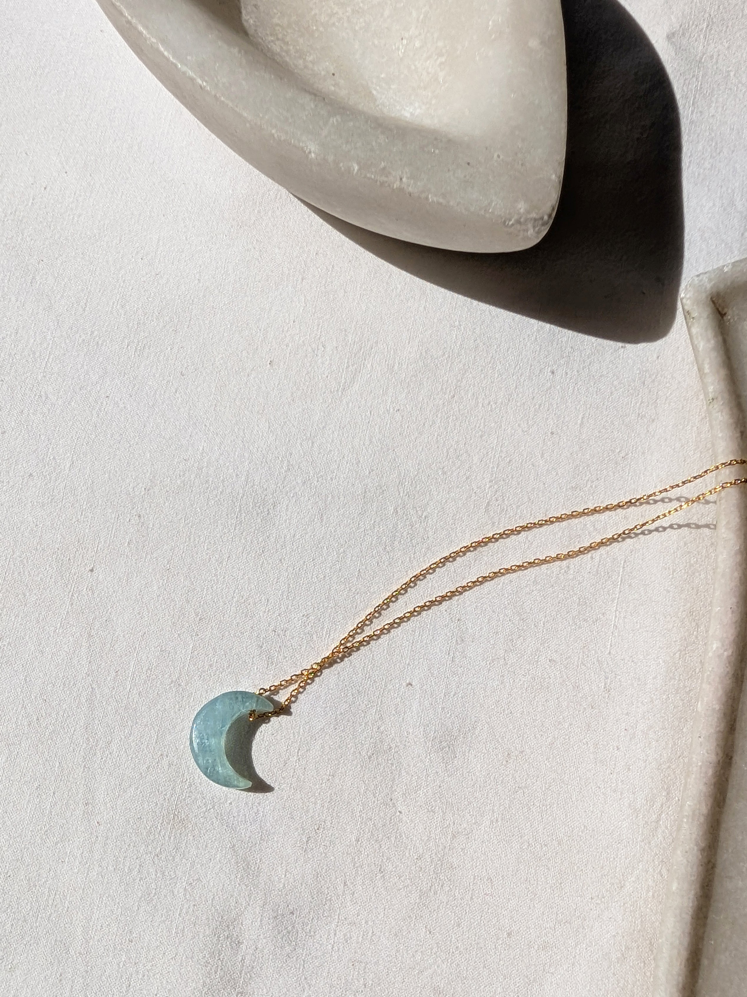 adhva - Aquamarine Luna Pendant