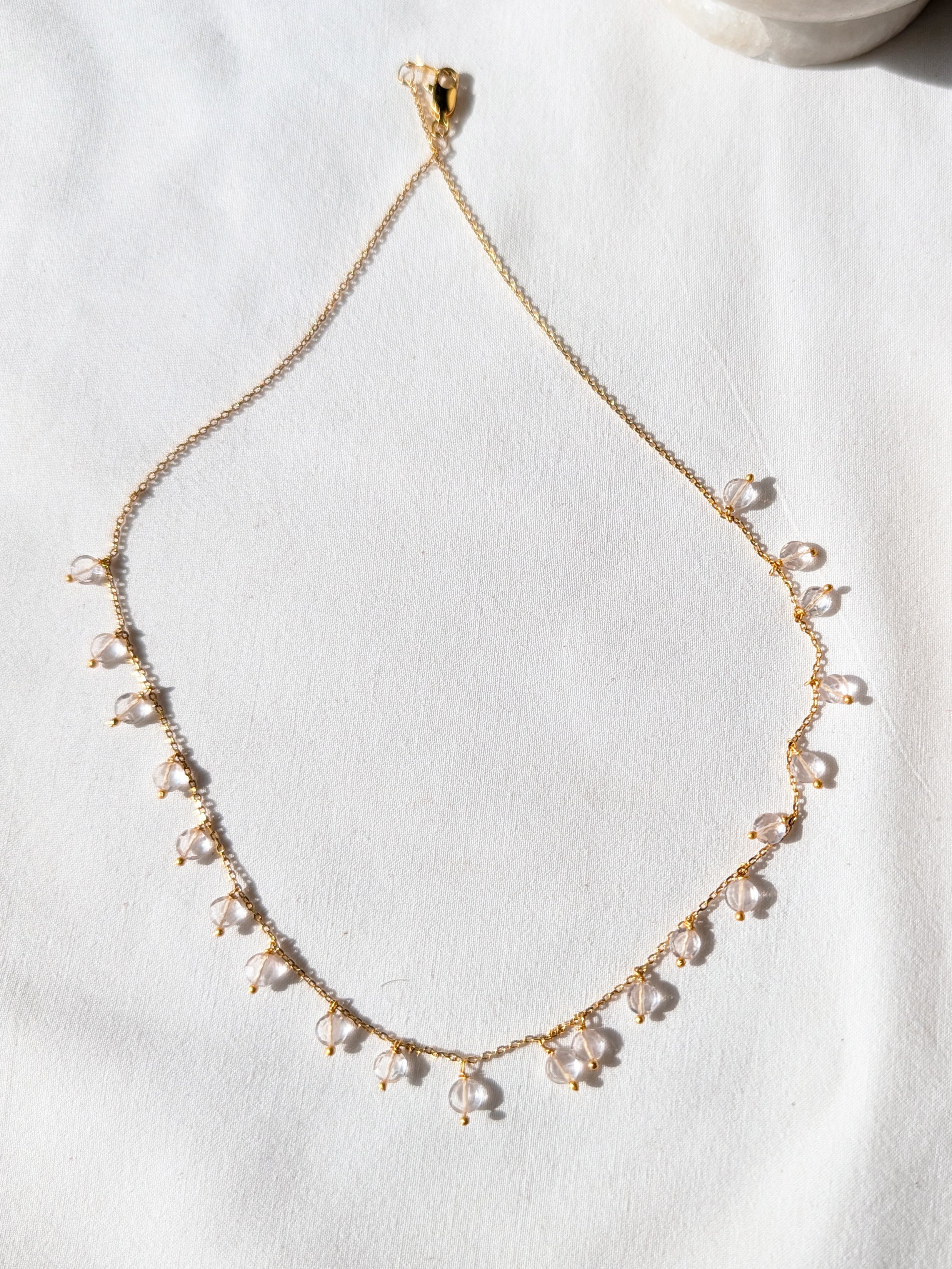 hrasva - Rose Quartz Coin Choker
