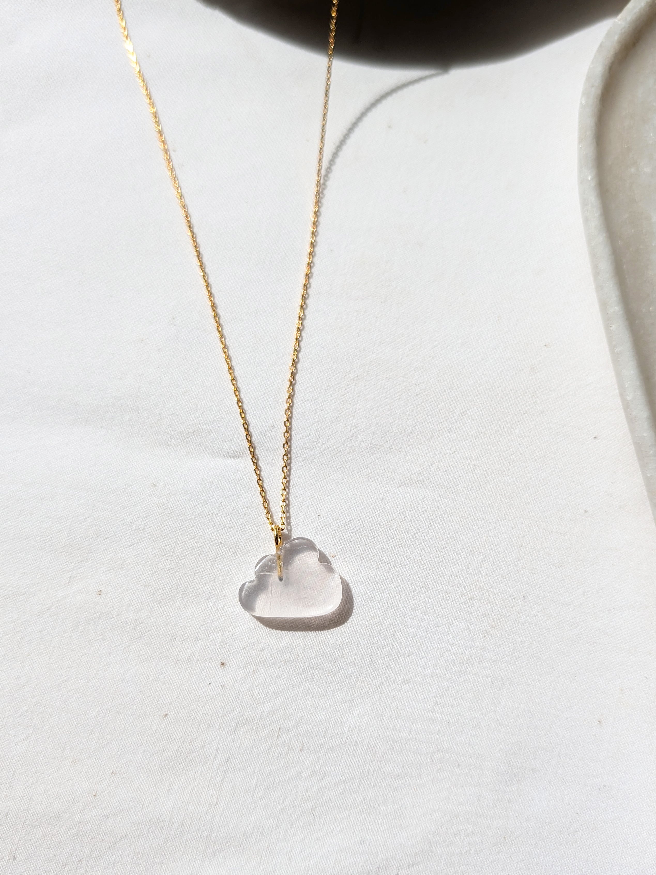 megh - Rose Quartz Cloud Pendant