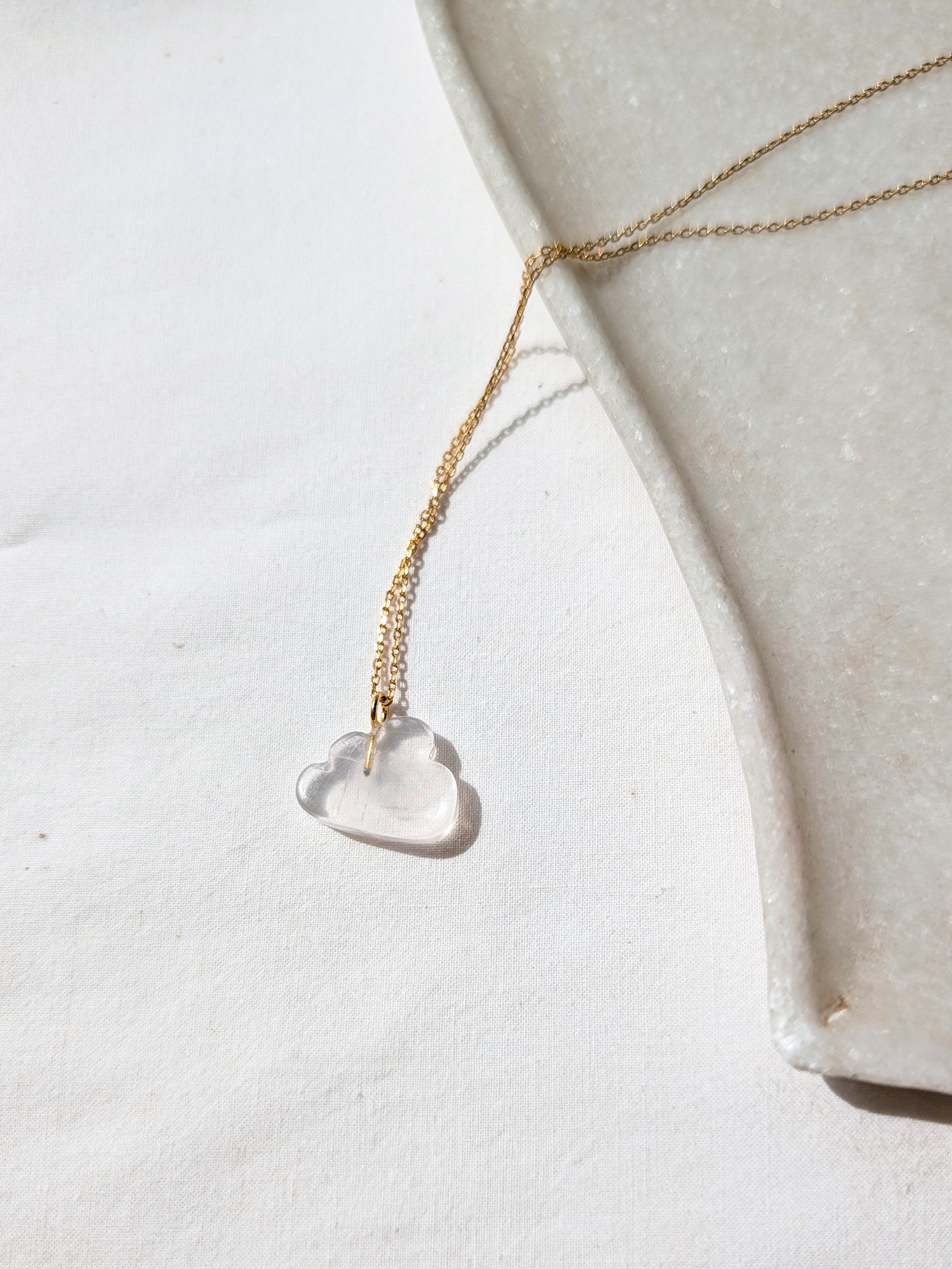 megh - Rose Quartz Cloud Pendant