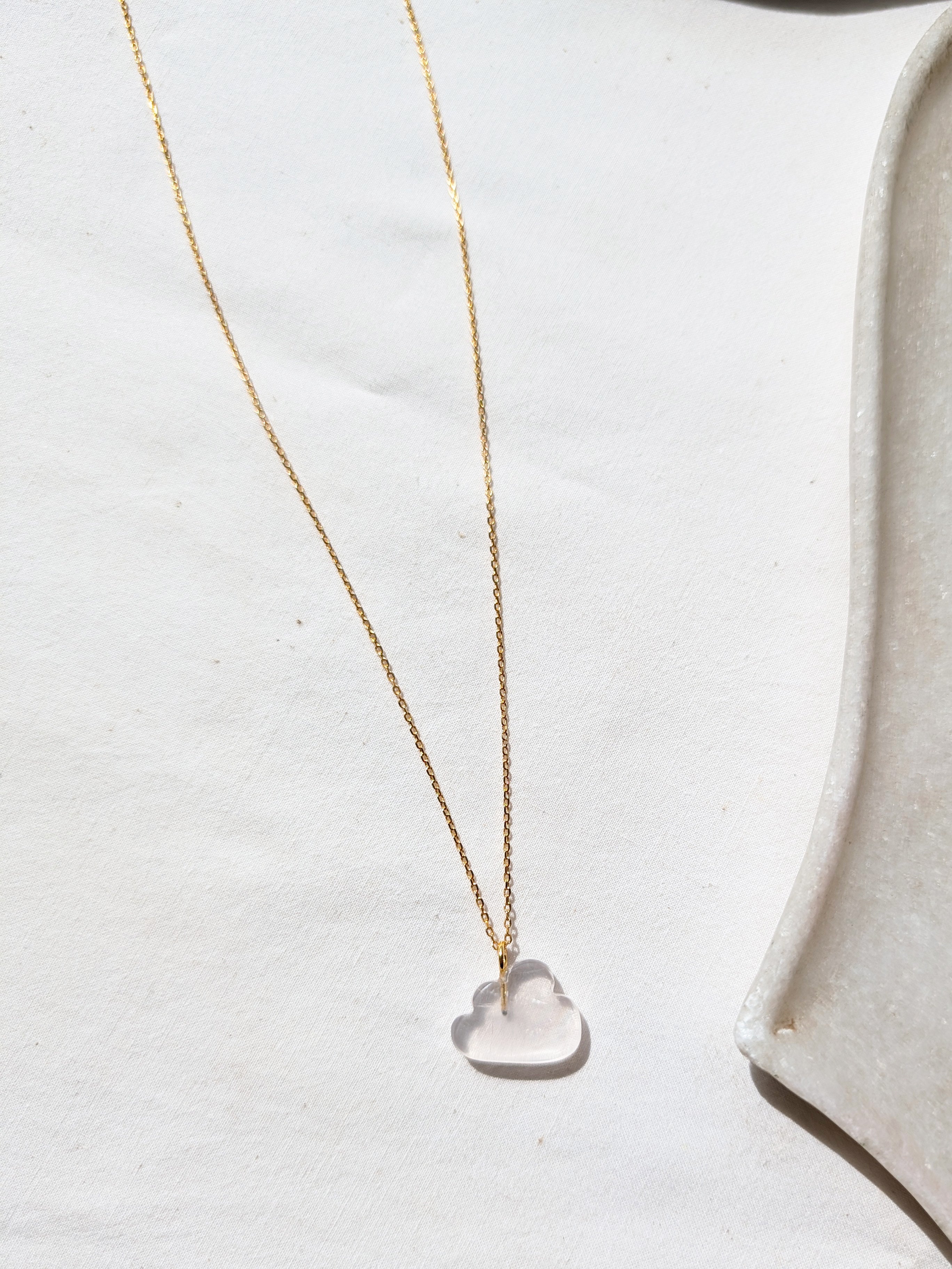 megh - Rose Quartz Cloud Pendant