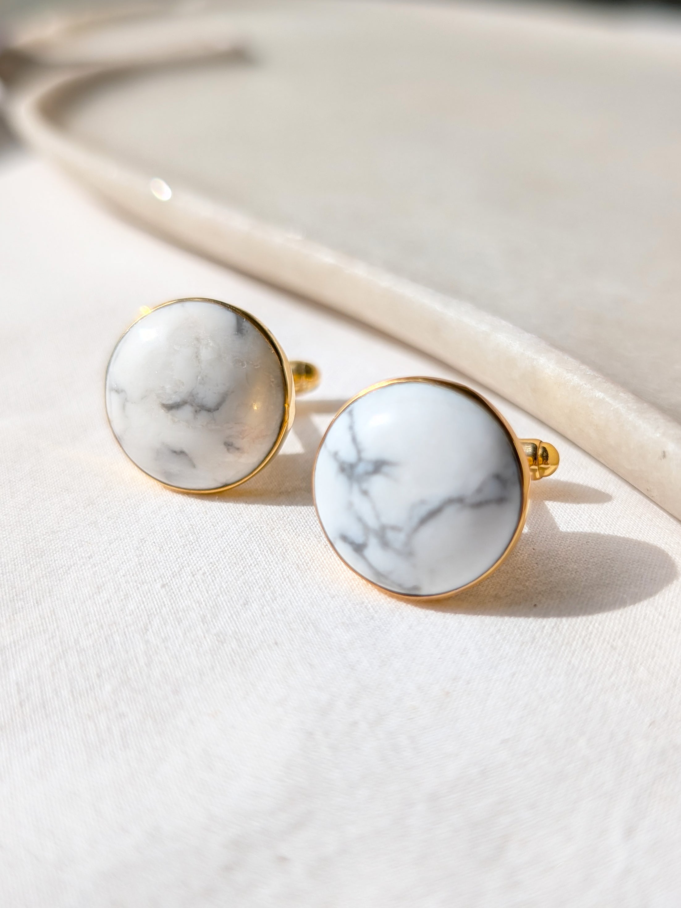 suryaa - Howlite Sun Cufflinks