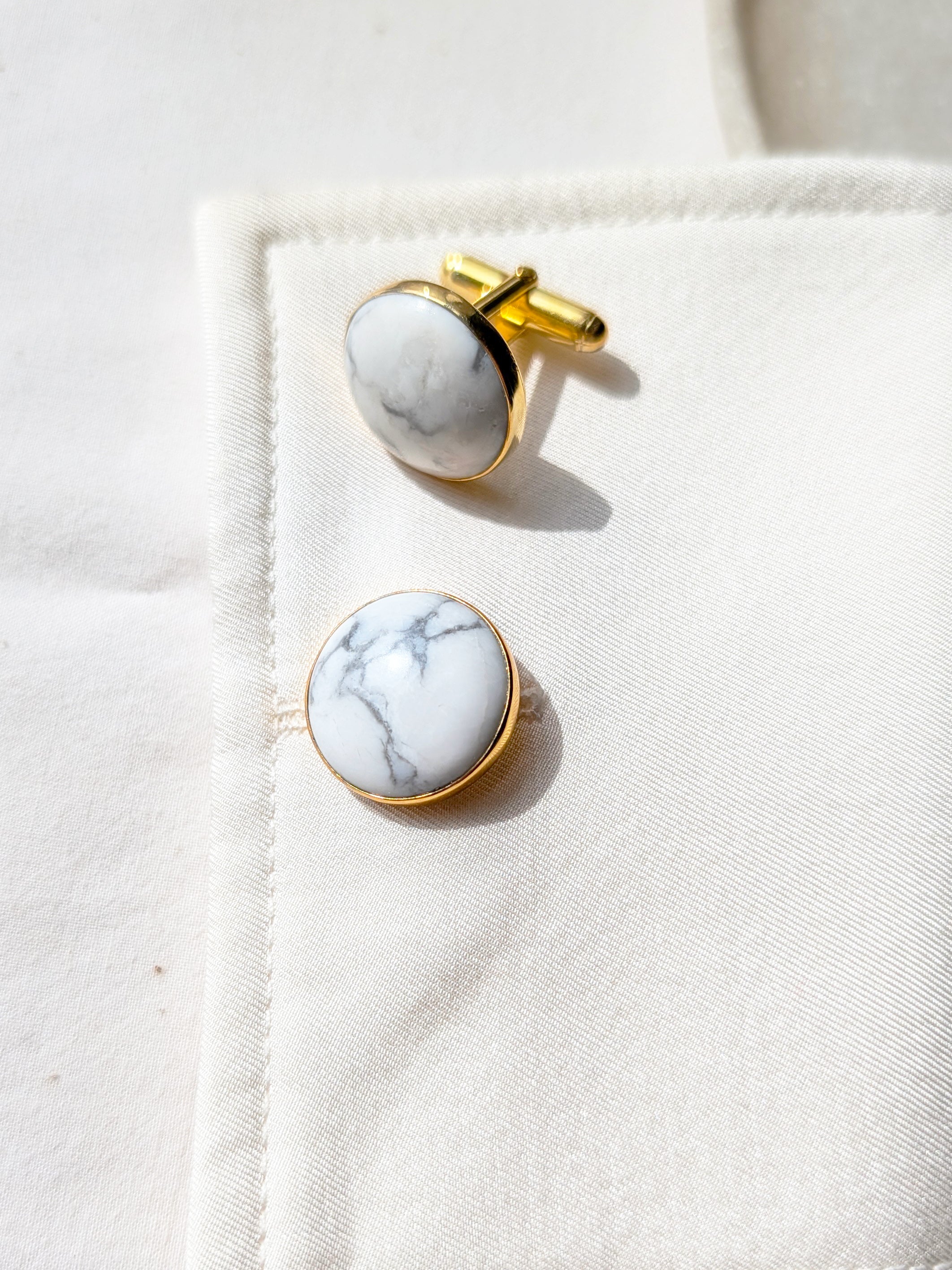 suryaa - Howlite Sun Cufflinks