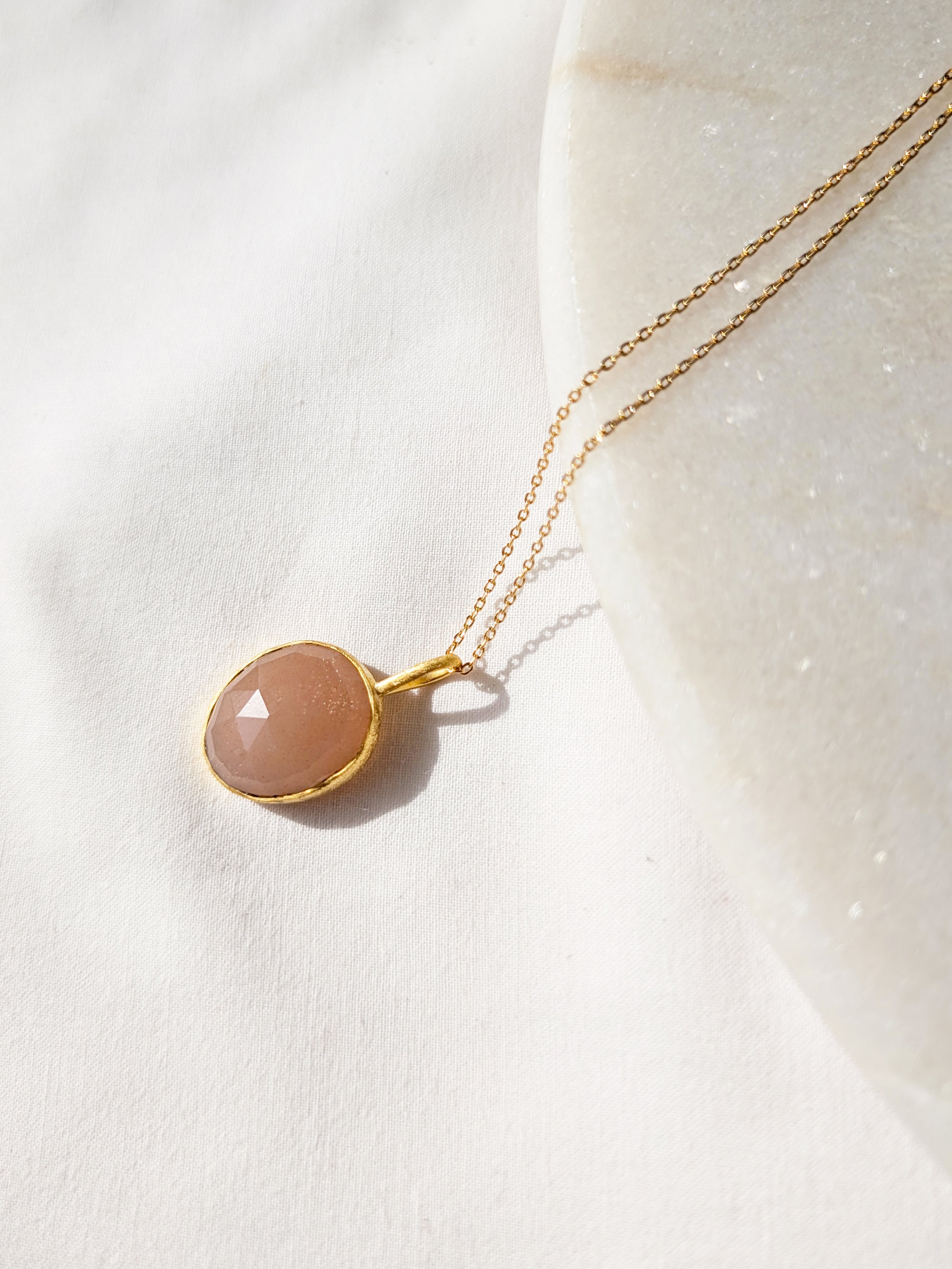 abhya - Peach Moonstone Soul Pendant