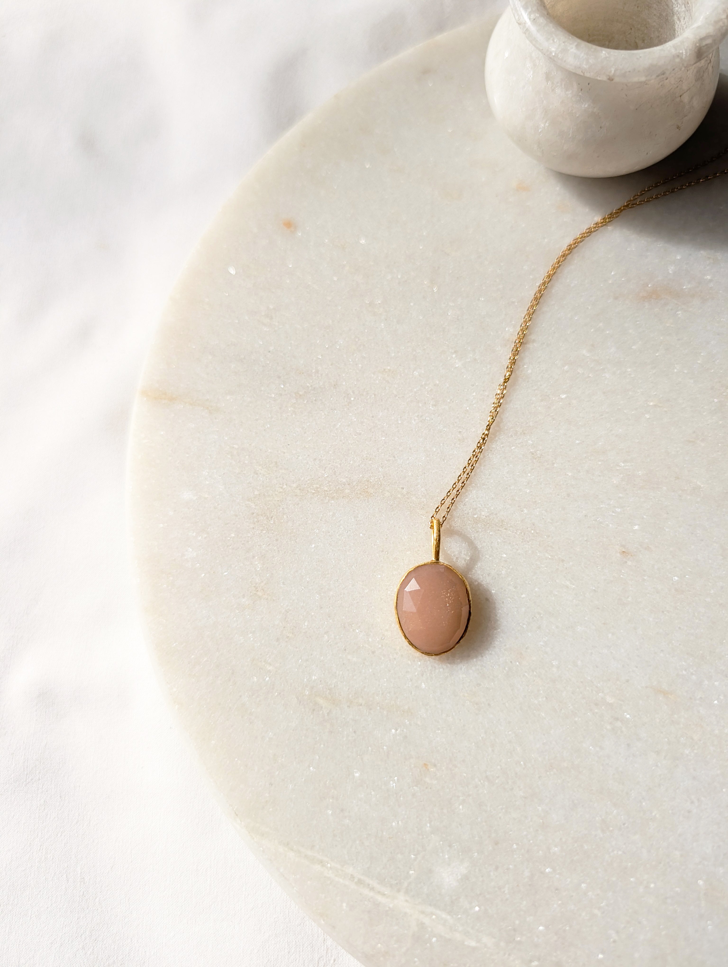 abhya - Peach Moonstone Soul Pendant