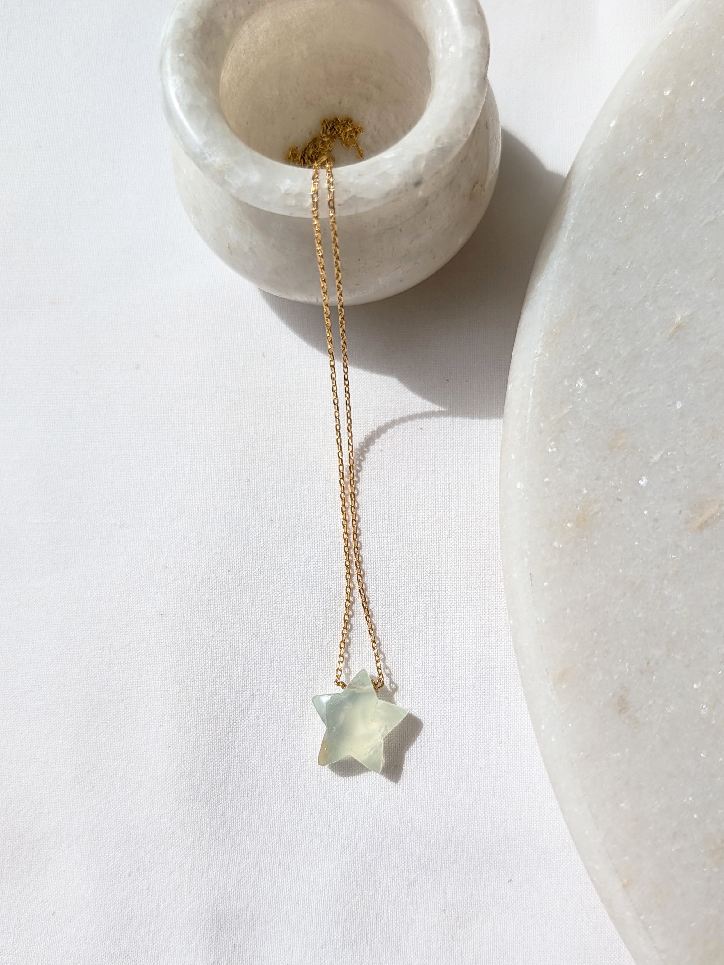 revati - Prehnite Star Pendant