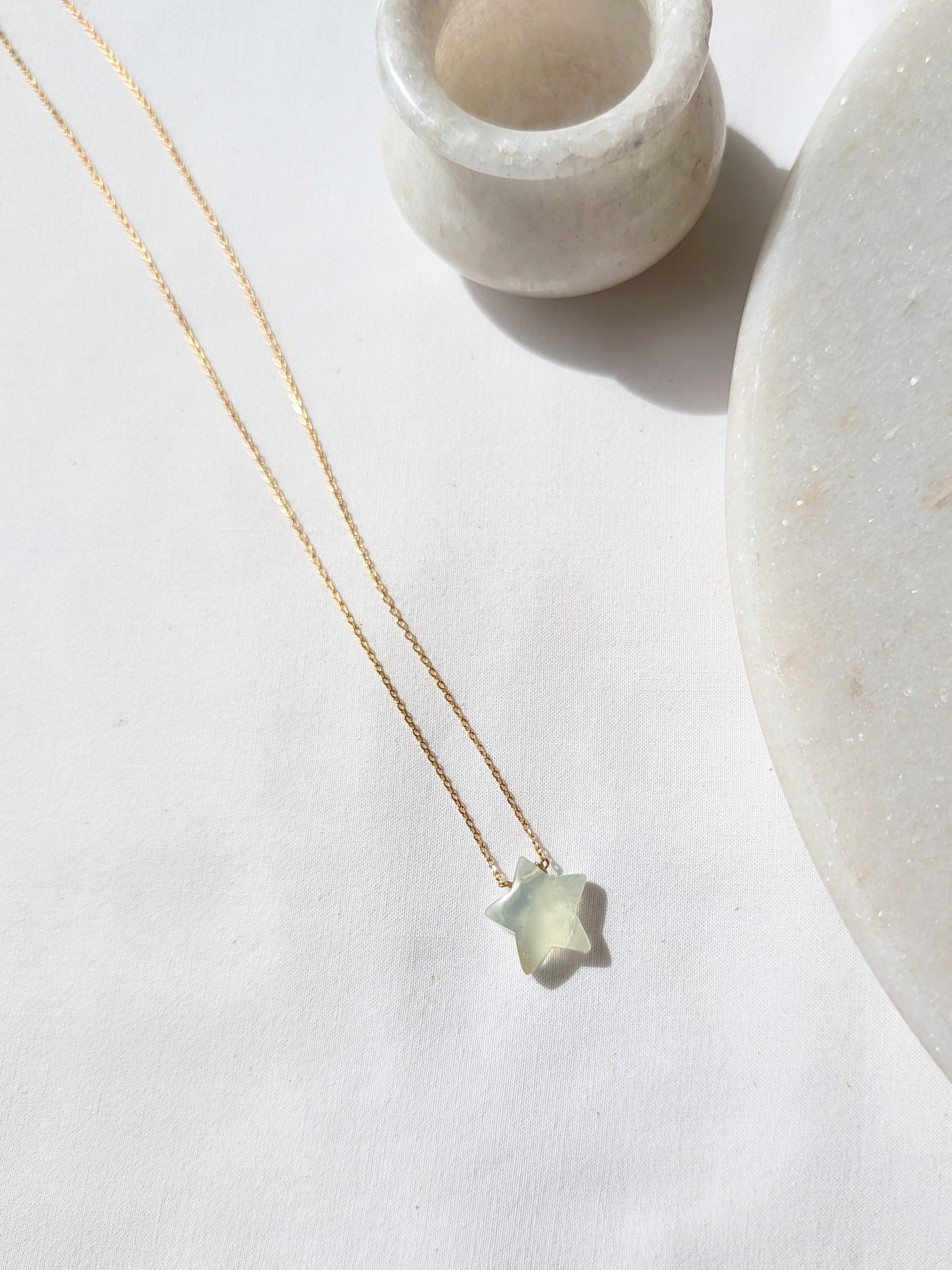 revati - Prehnite Star Pendant