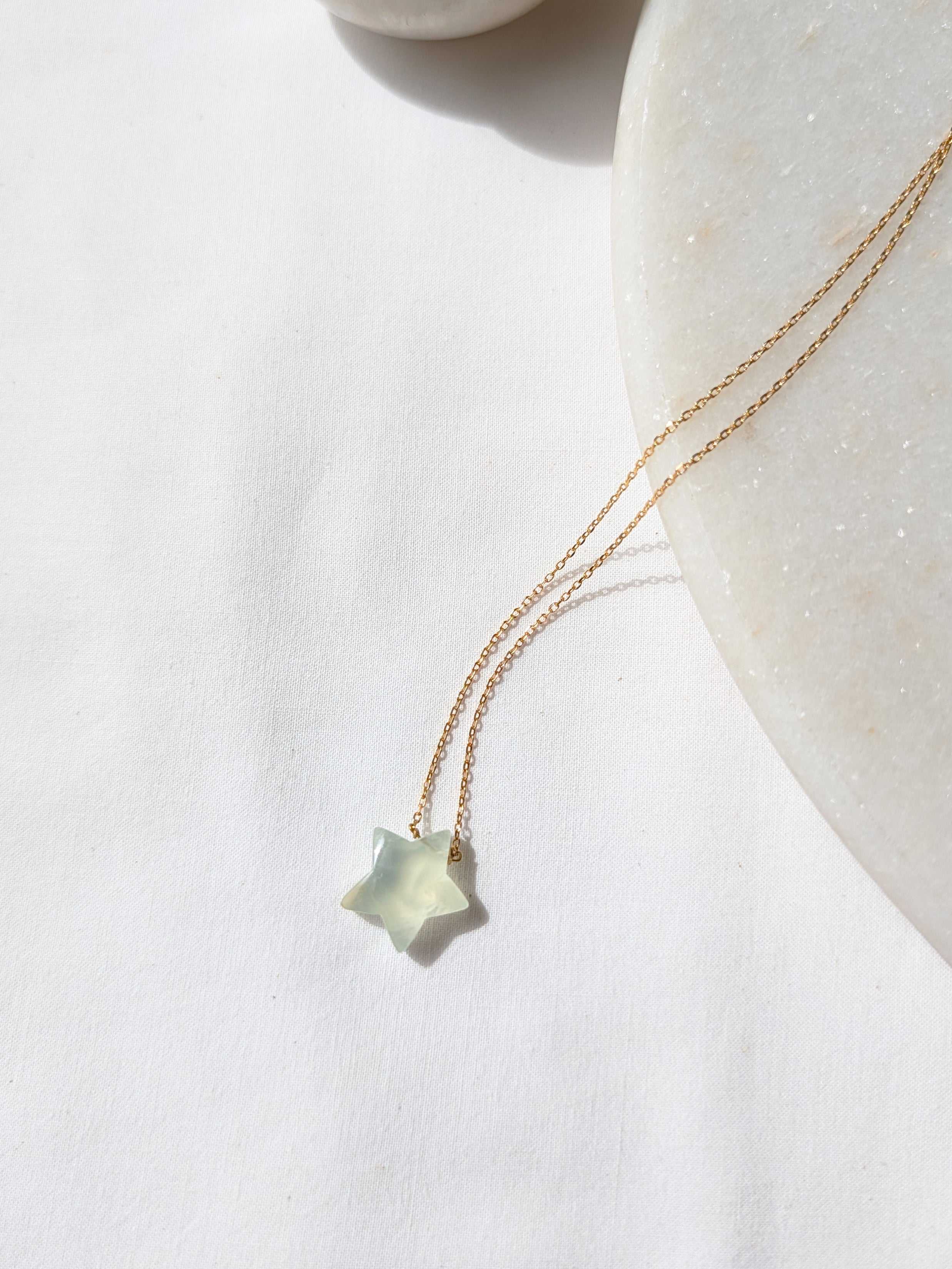 revati - Prehnite Star Pendant