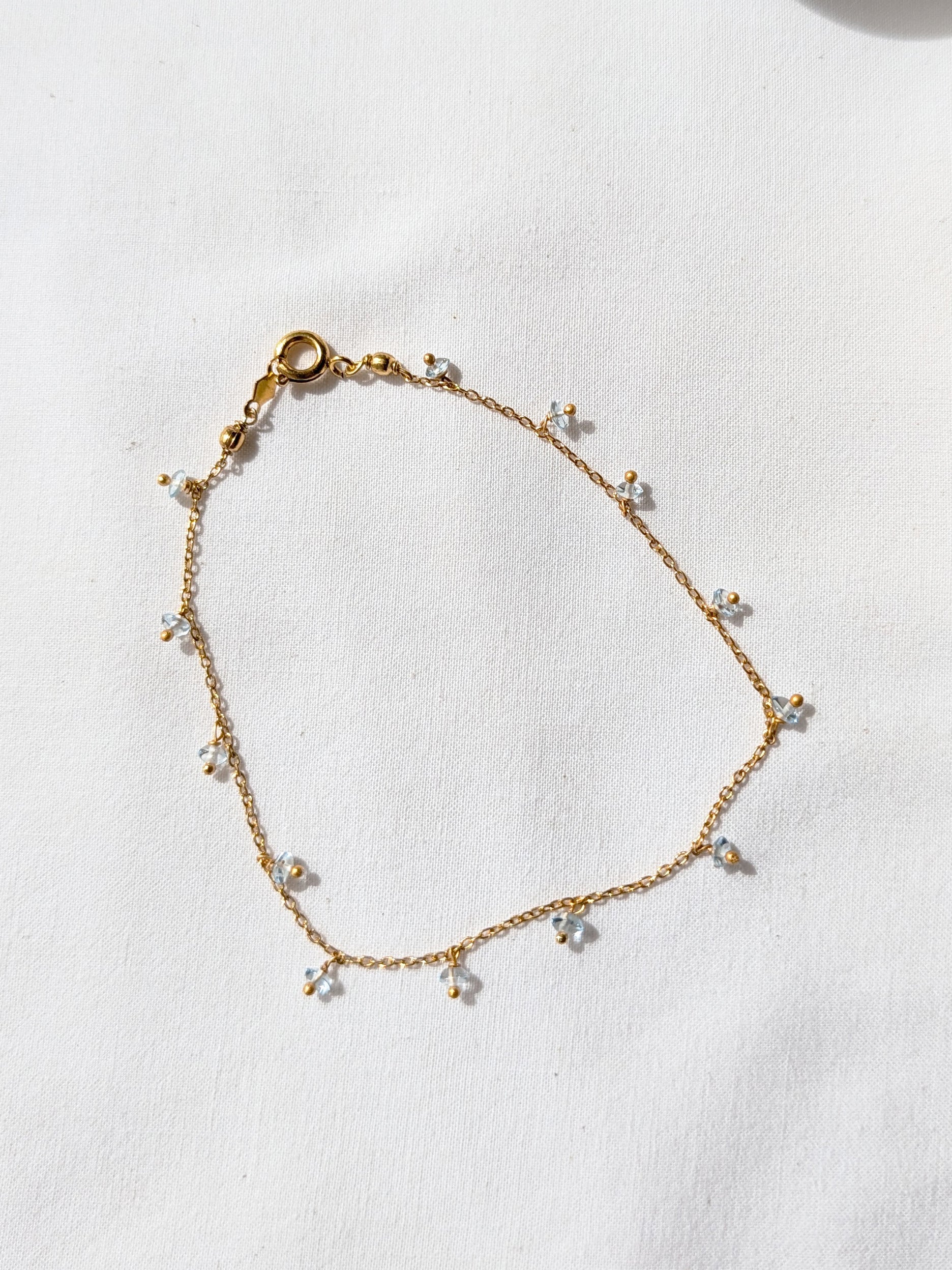 asiddha- Blue Topaz Saucer Anklet