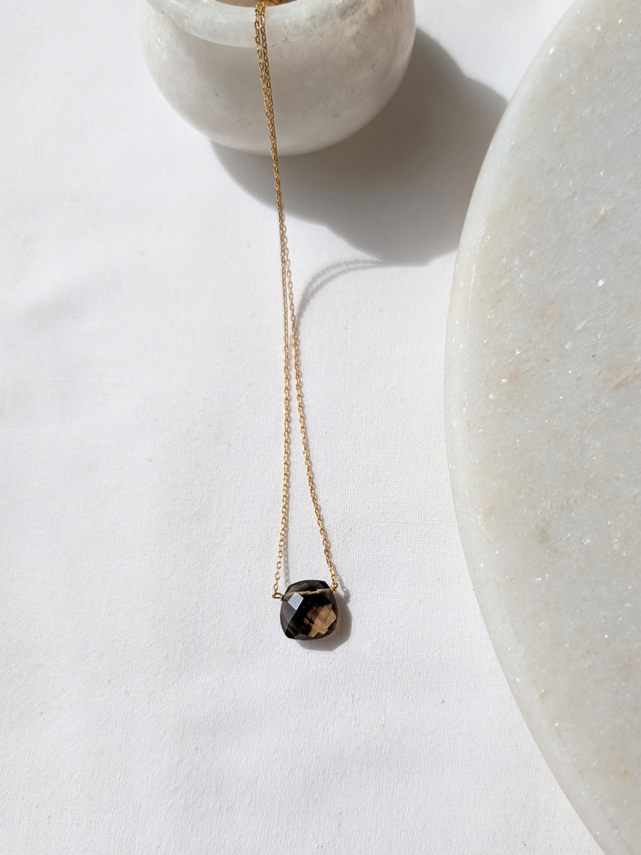 helix - Smoky Quartz Square Pendant