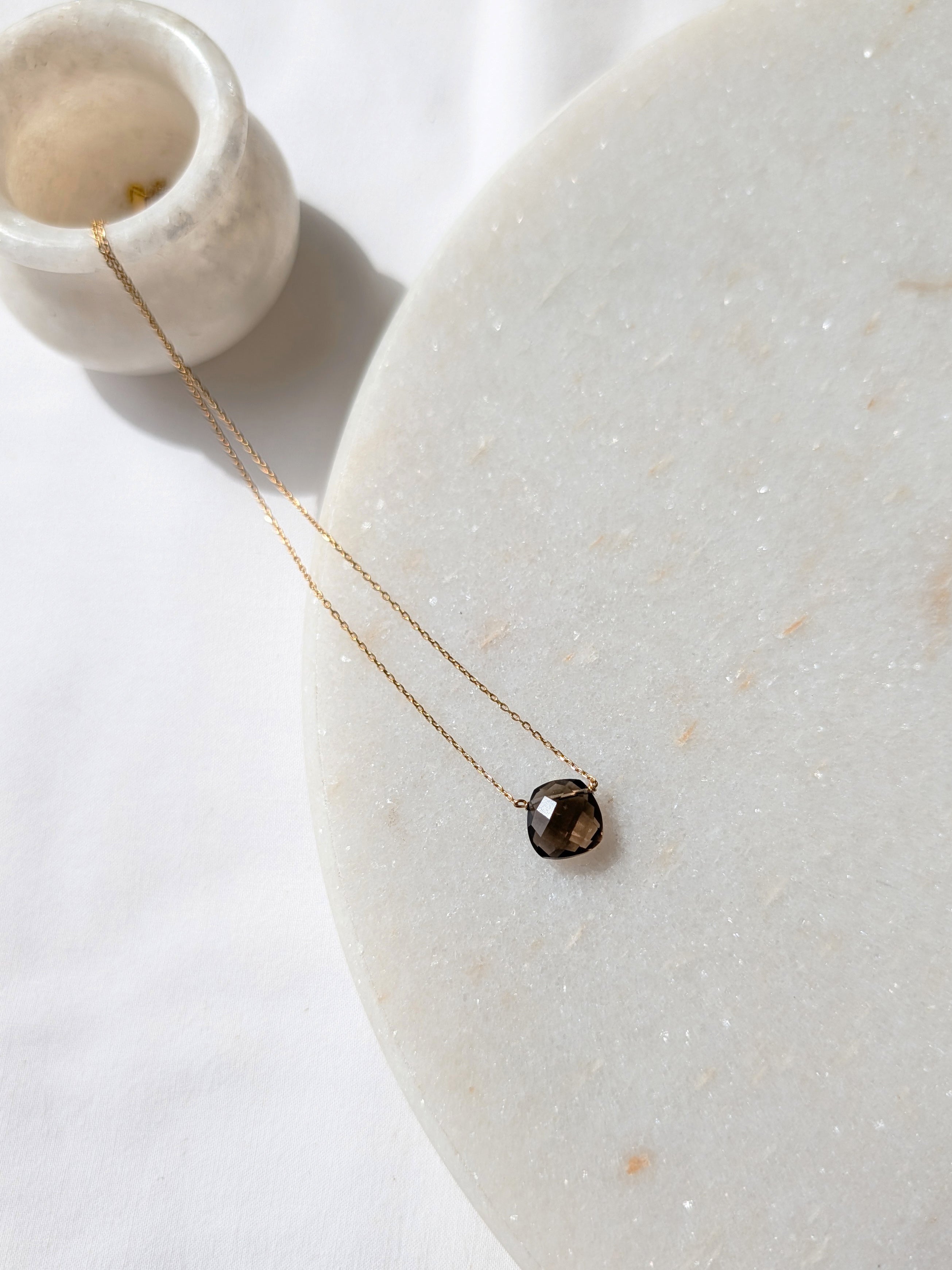 helix - Smoky Quartz Square Pendant