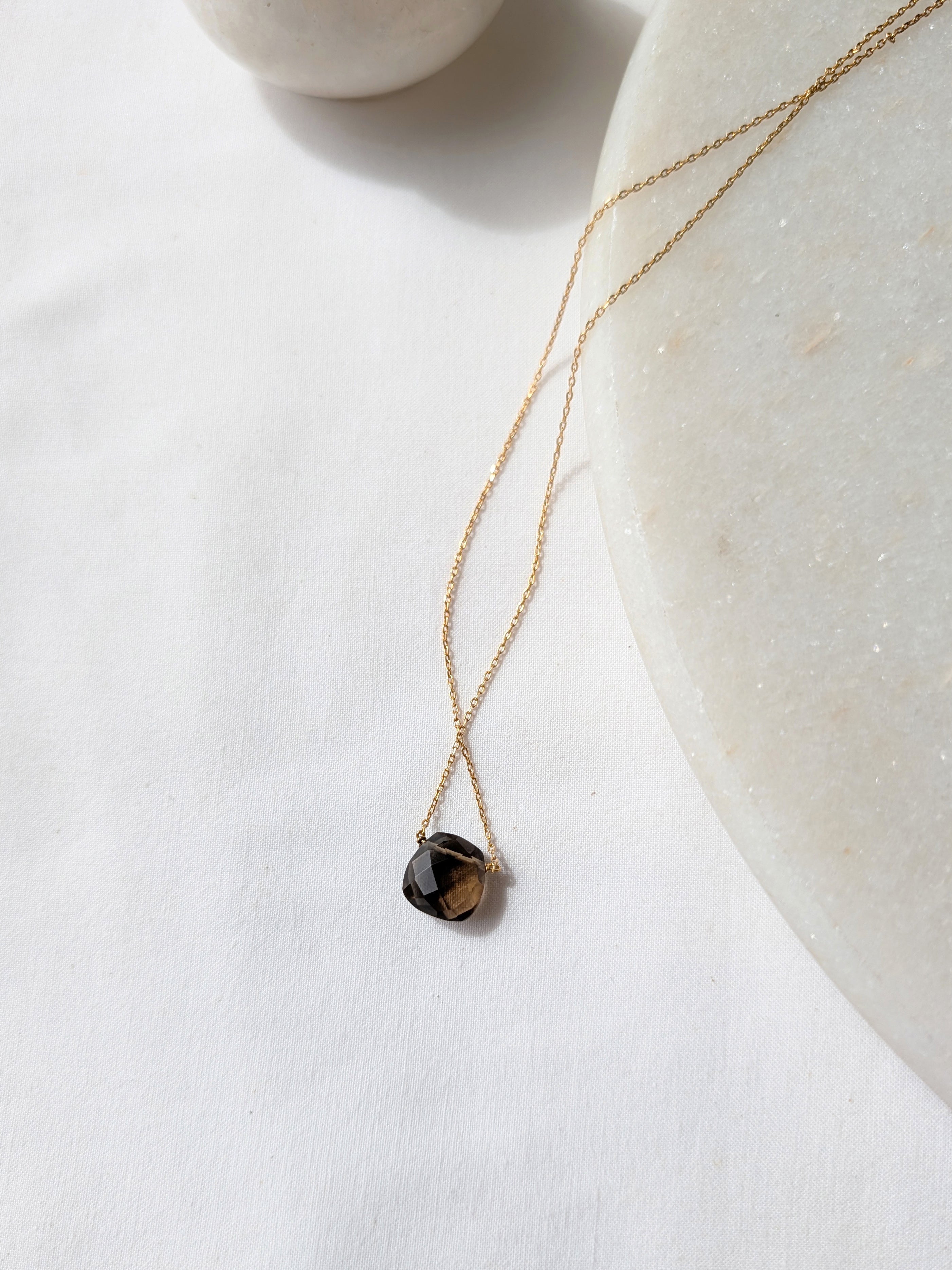 helix - Smoky Quartz Square Pendant