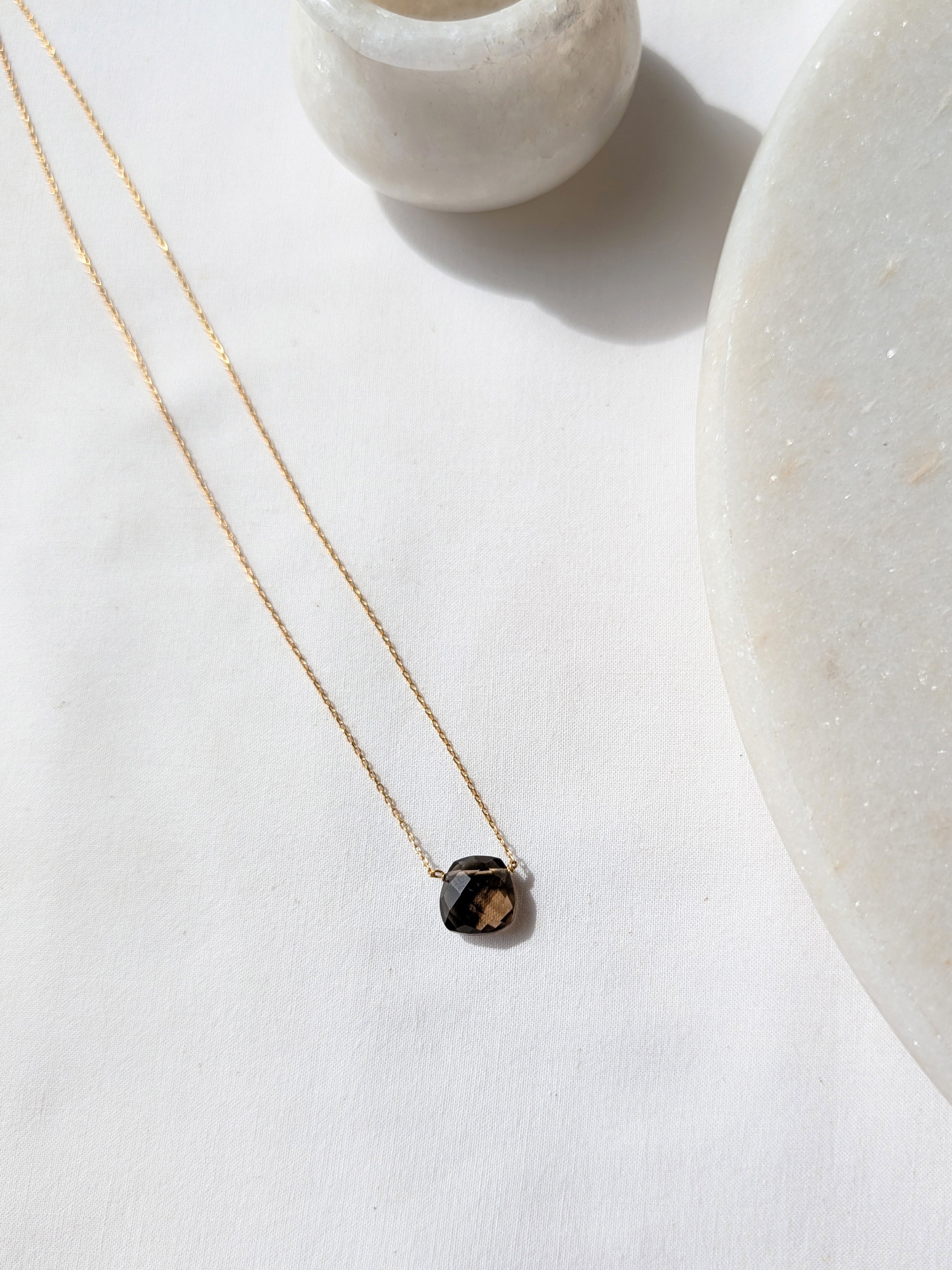 helix - Smoky Quartz Square Pendant