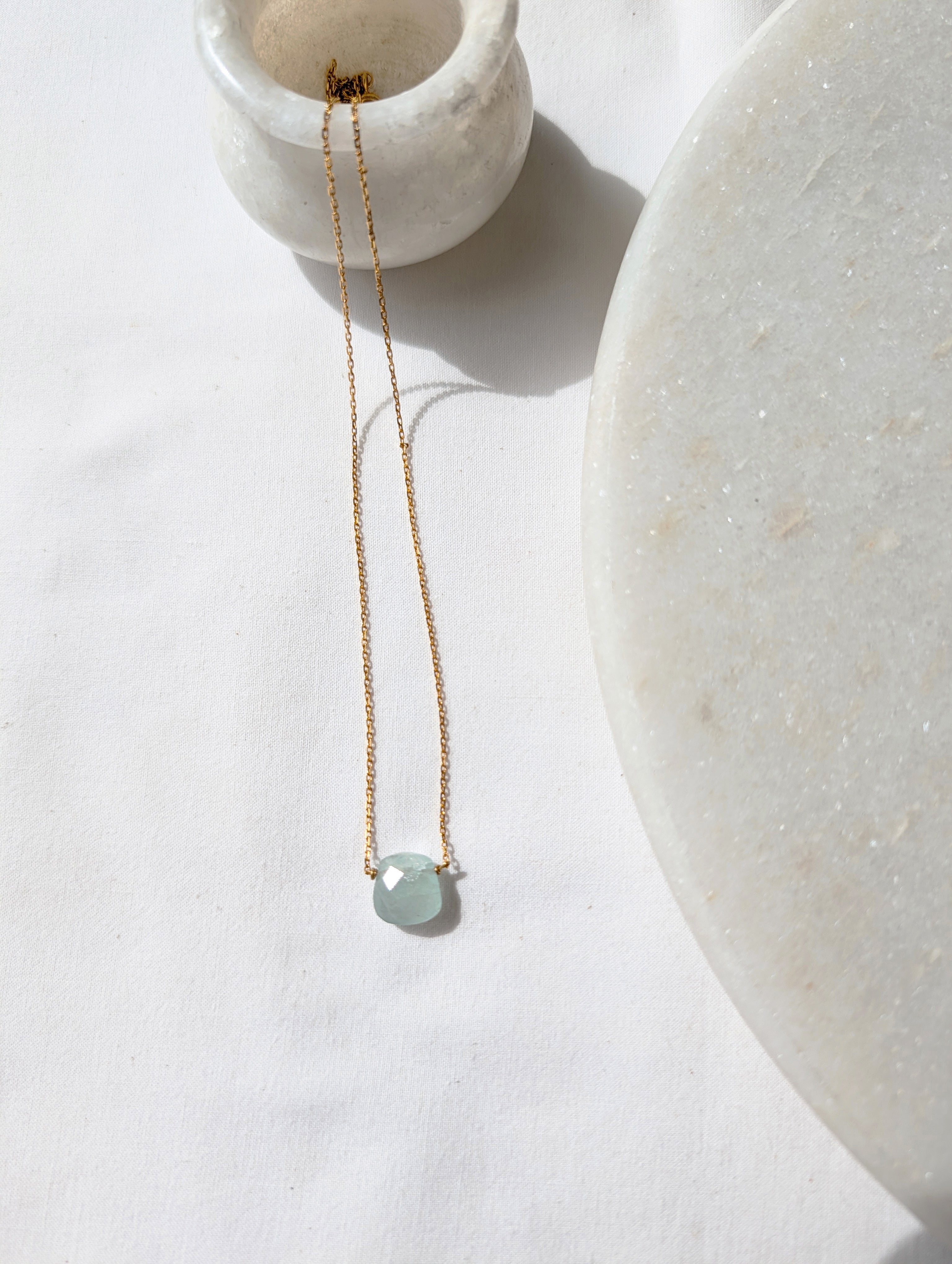 helix - Aquamarine Square Pendant