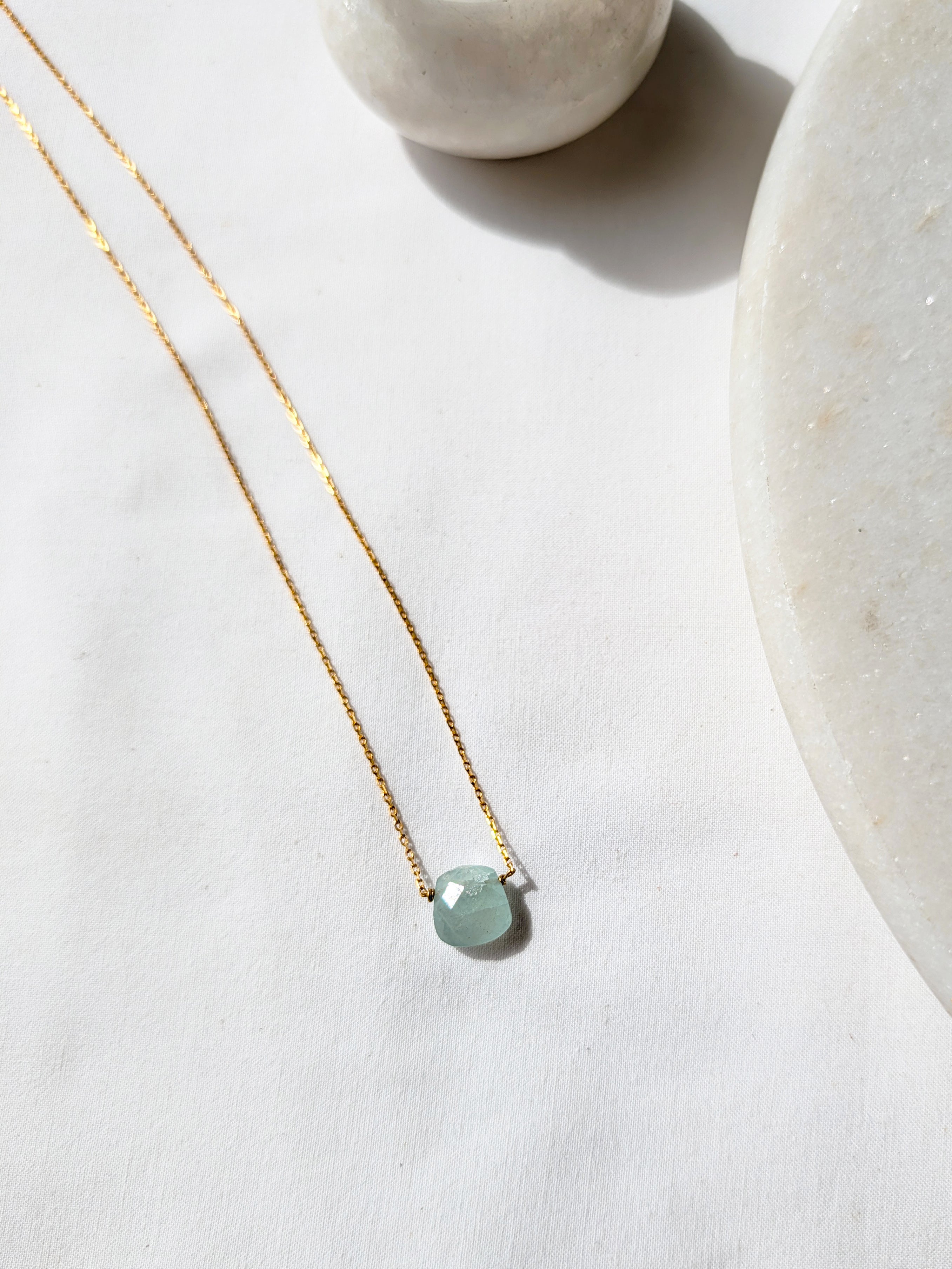 helix - Aquamarine Square Pendant