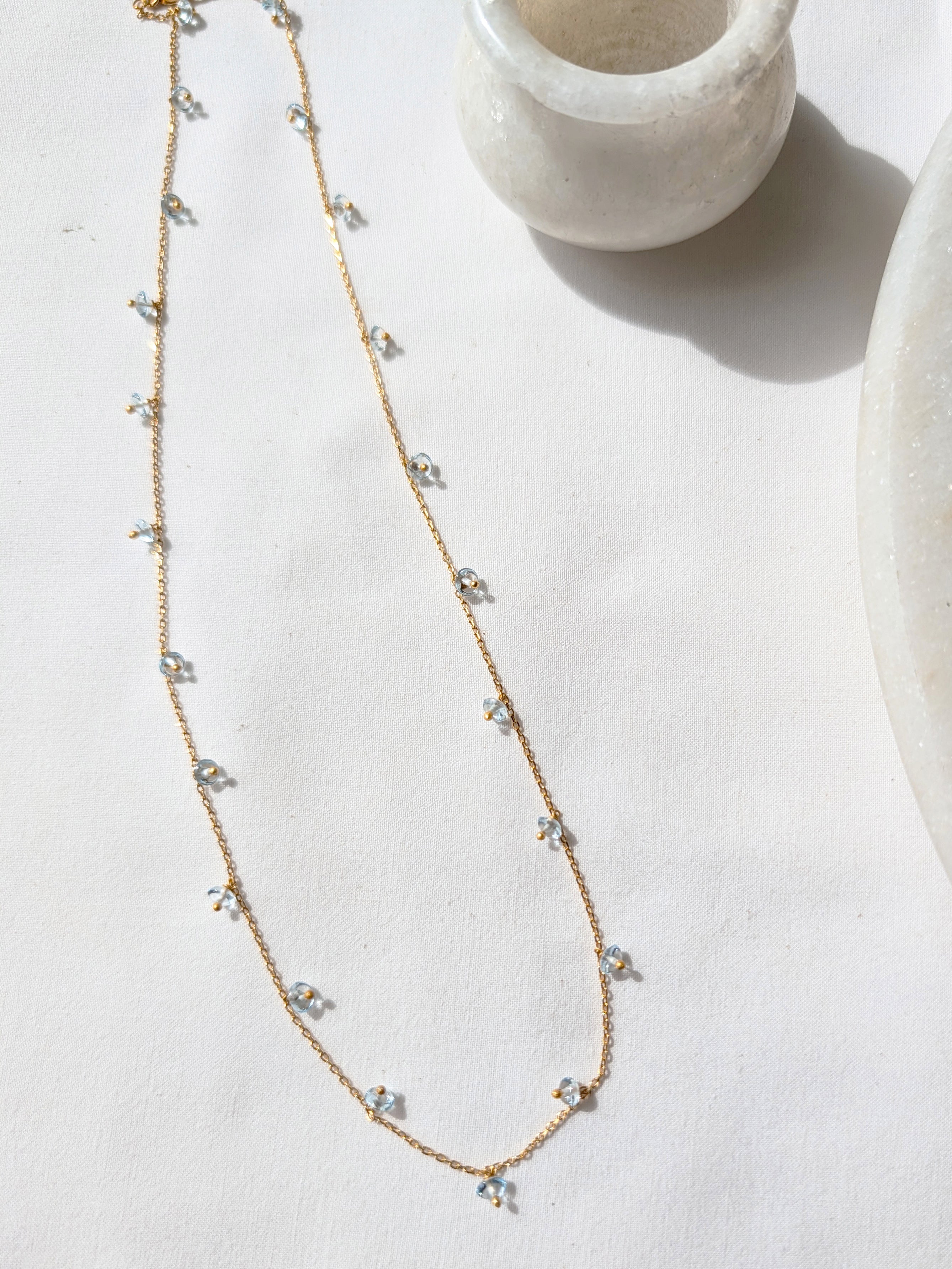 asiddh - Blue Topaz Saucer Drop choker