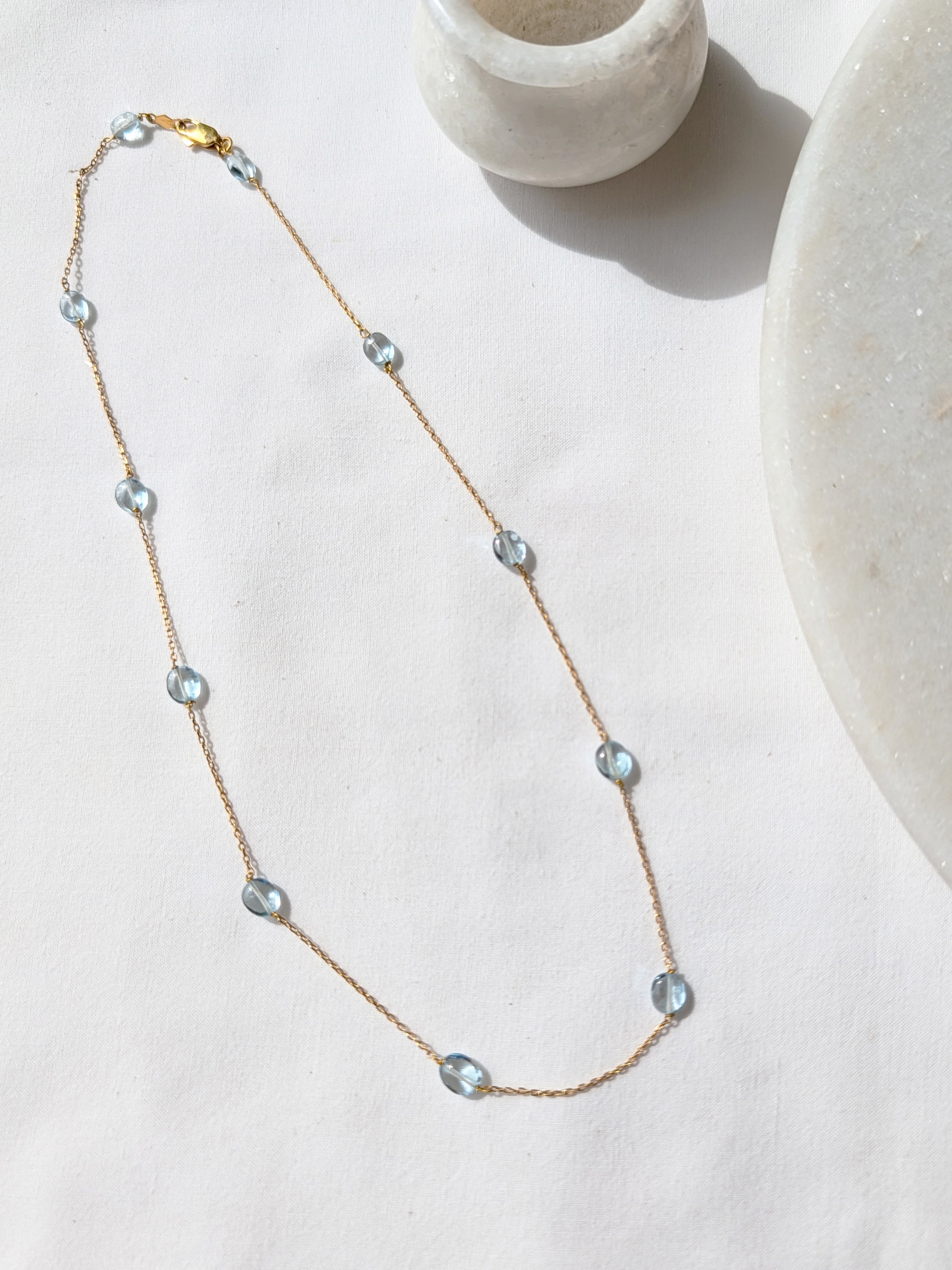 naveti - Blue Topaz Oval choker