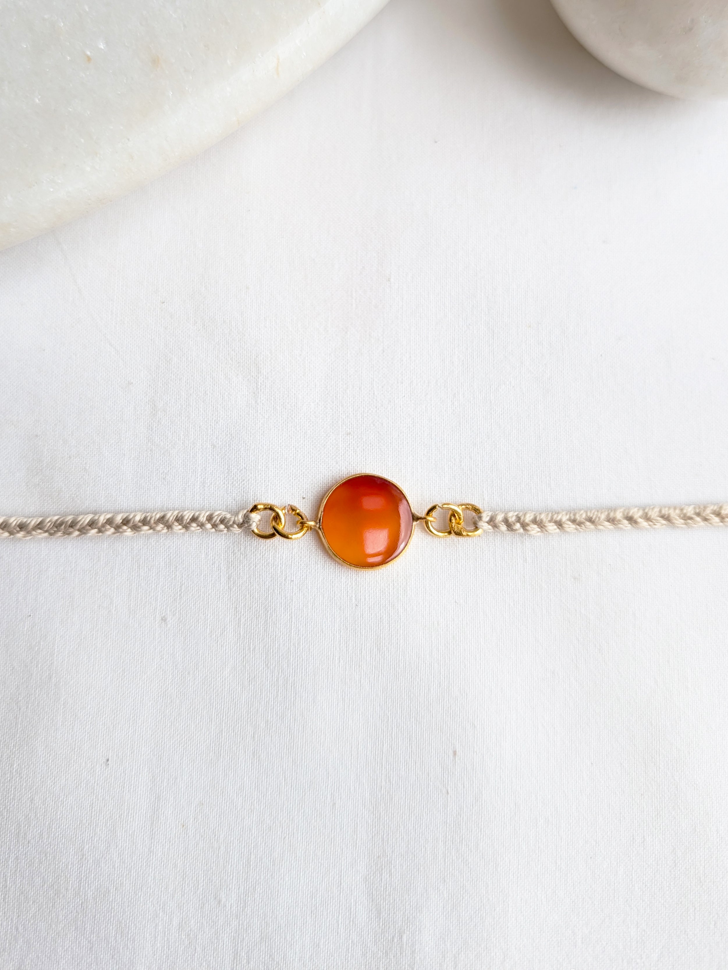 matsya - Carnelian Round Charm Rakhi