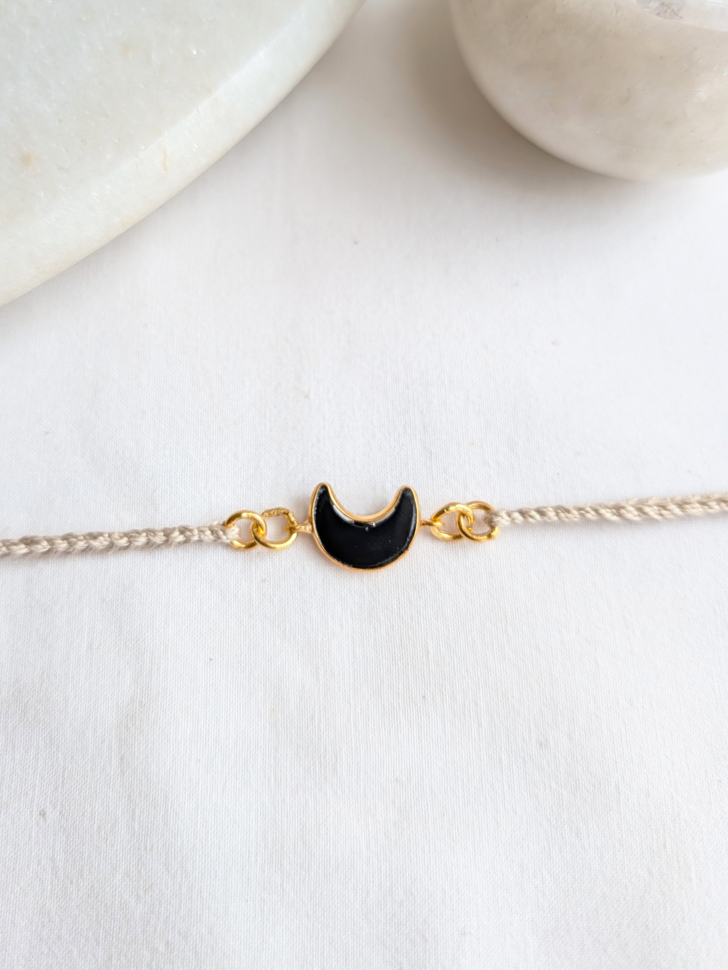 asraya - Black Onyx Luna Charm Rakhi