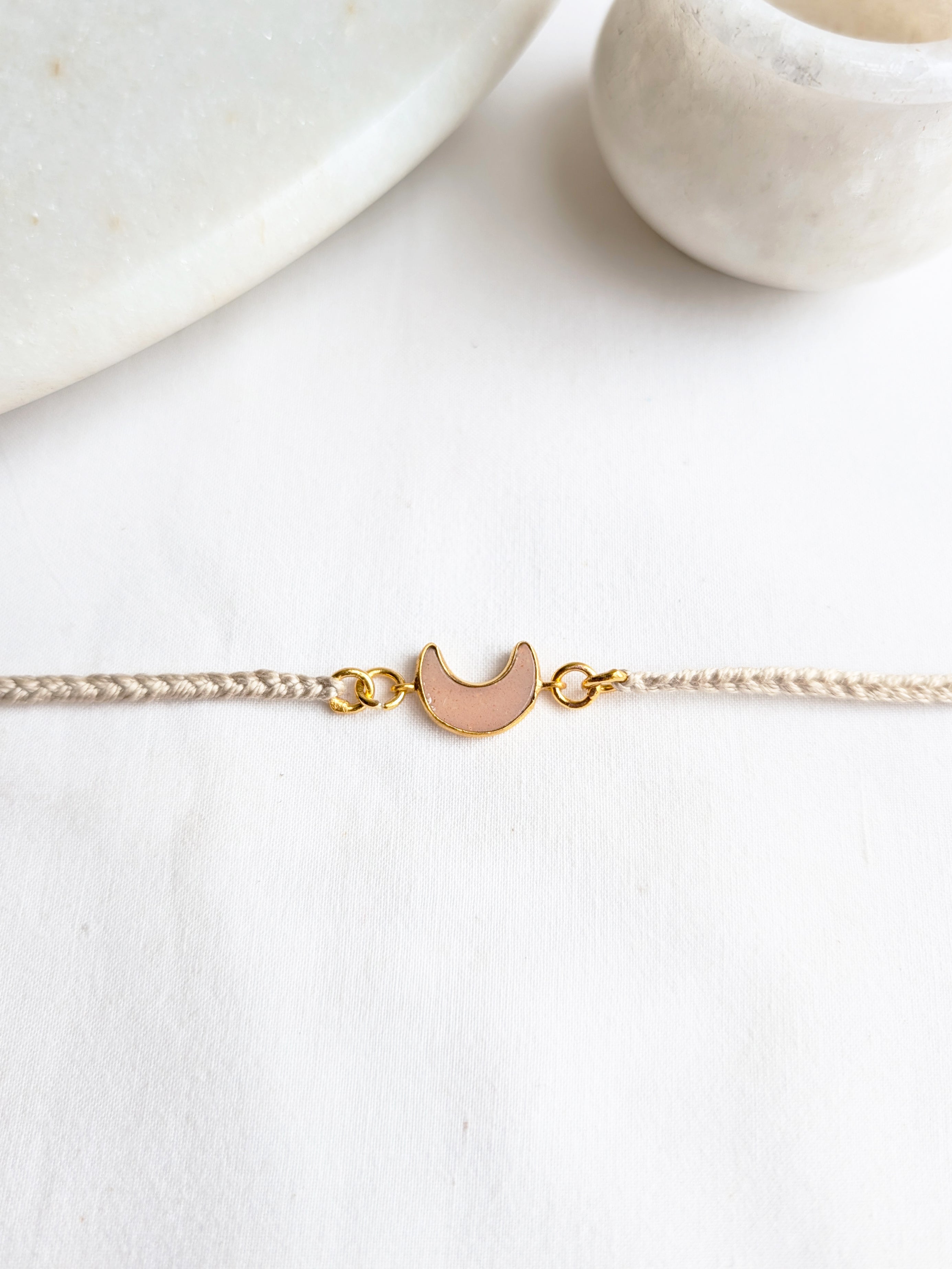 asraya - Peach Moonstone Luna Charm Rakhi