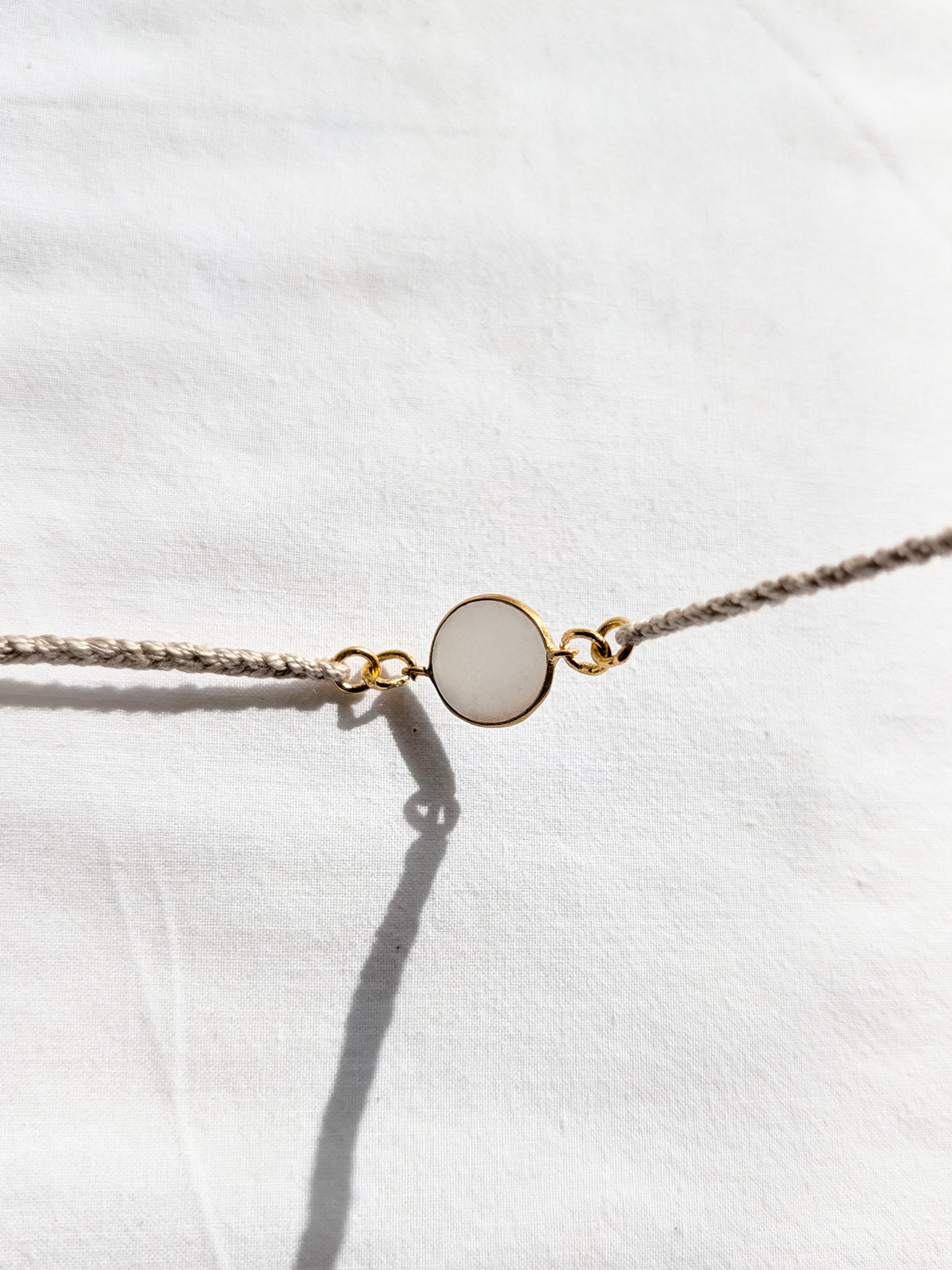 matsya - White Moonstone Round Charm Rakhi
