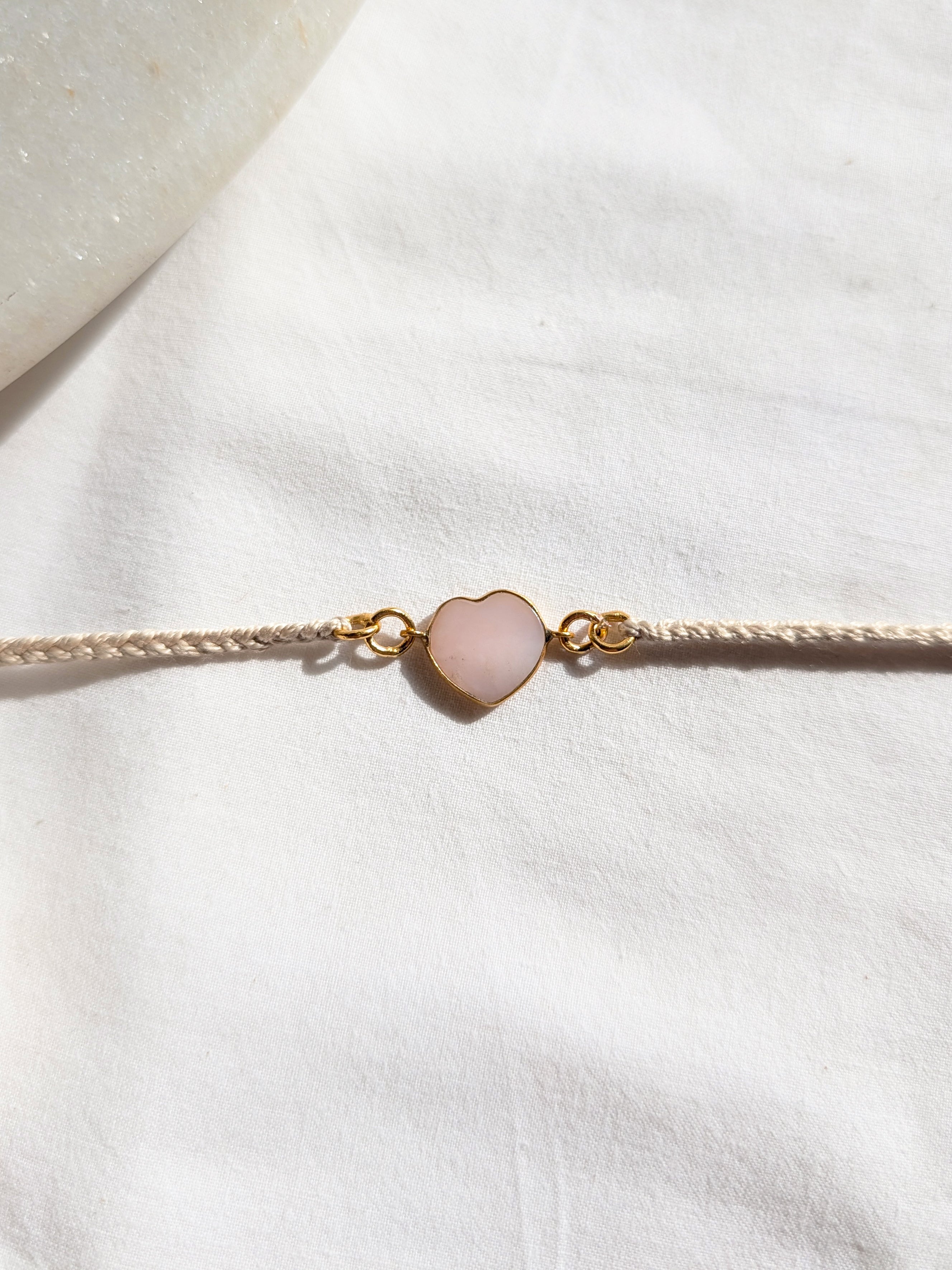 hart - Pink Opal Heart Charm Rakhi