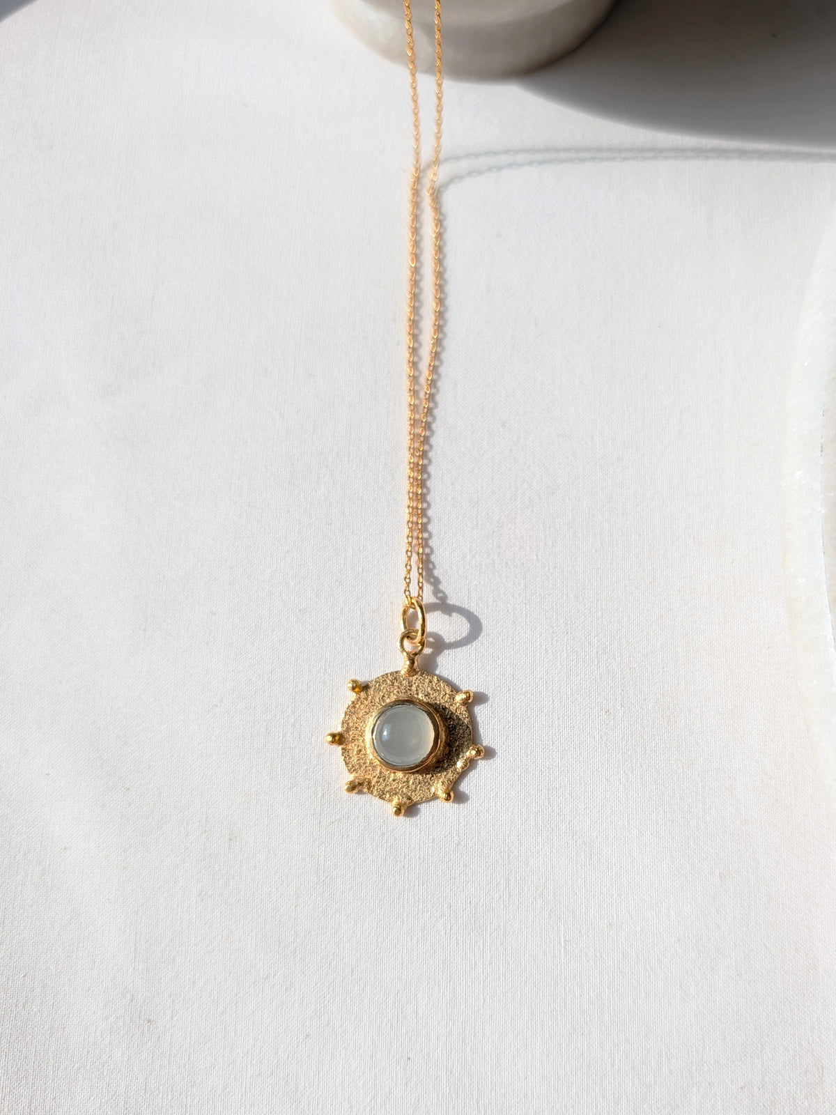 arka - White Moonstone Halo Pendant