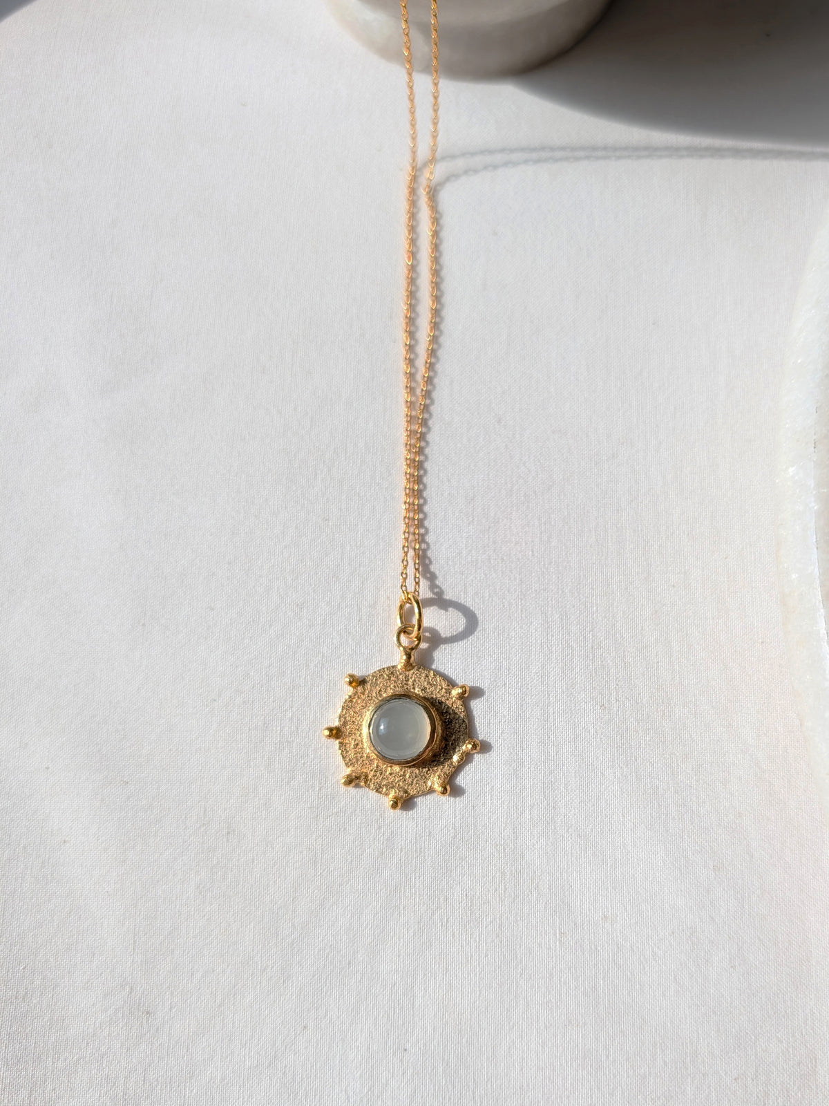 arka - White Moonstone Halo Pendant